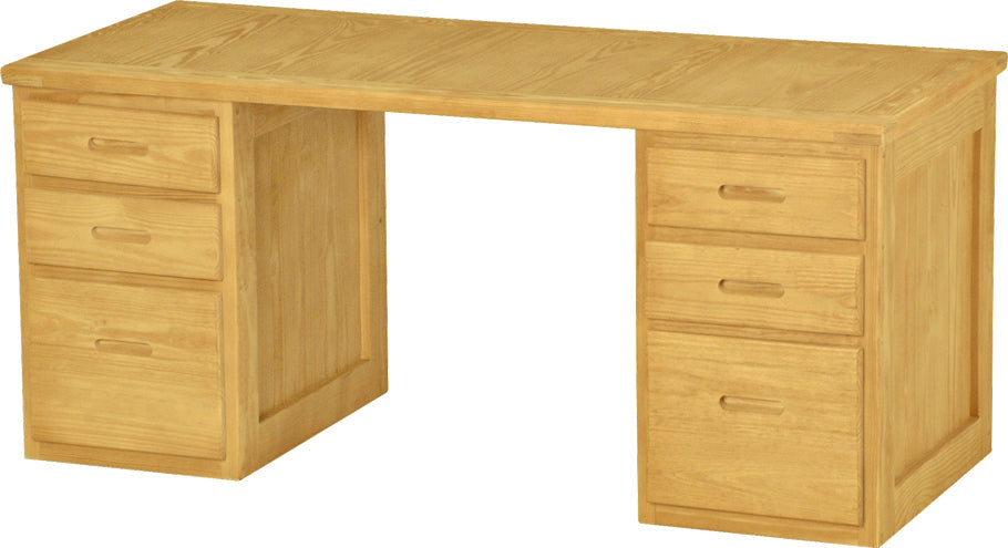 3 Drawer Desk on Each Side, 66" Wide, By Crate Designs. 6255