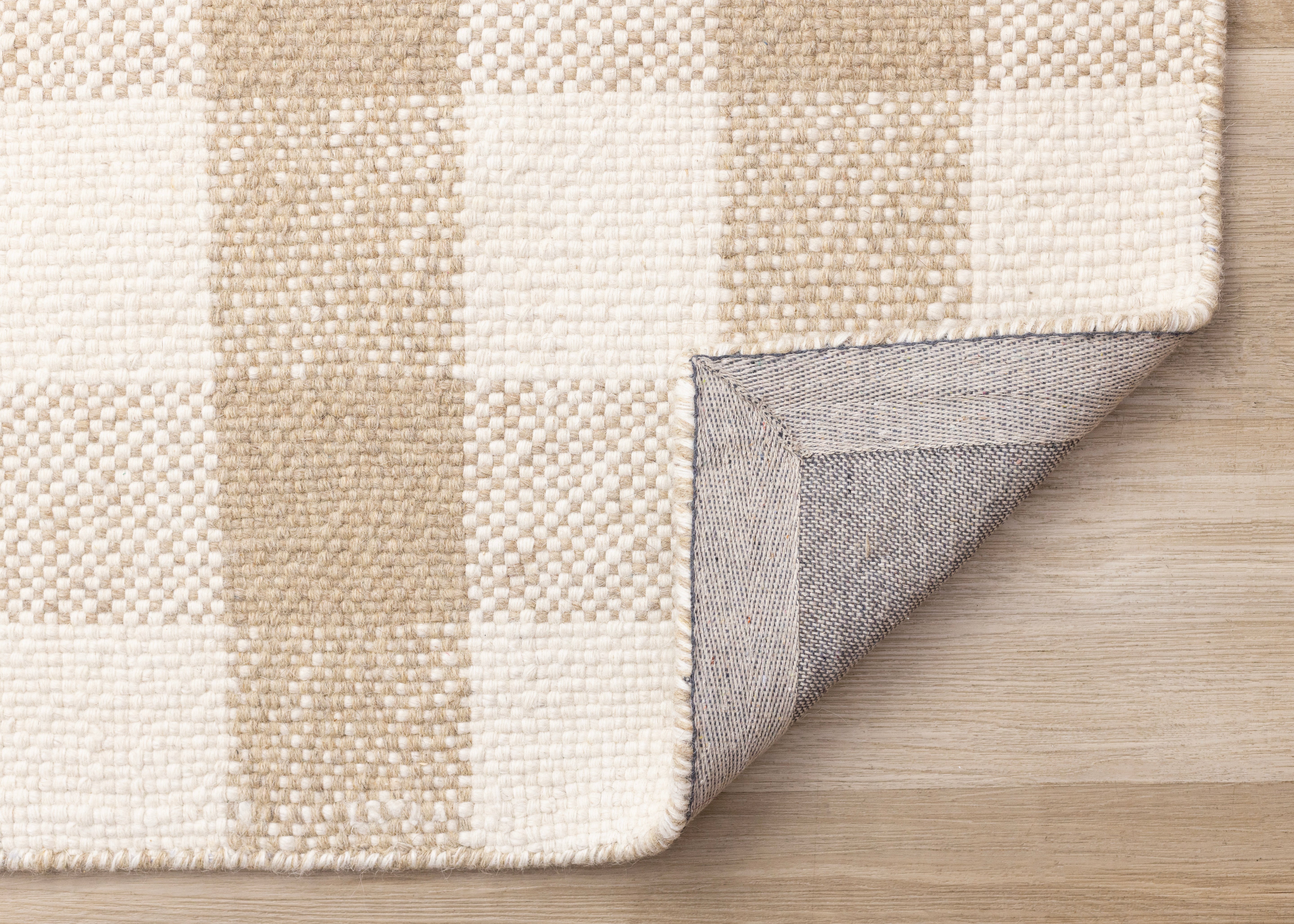Ascent Beige White Plaid Design