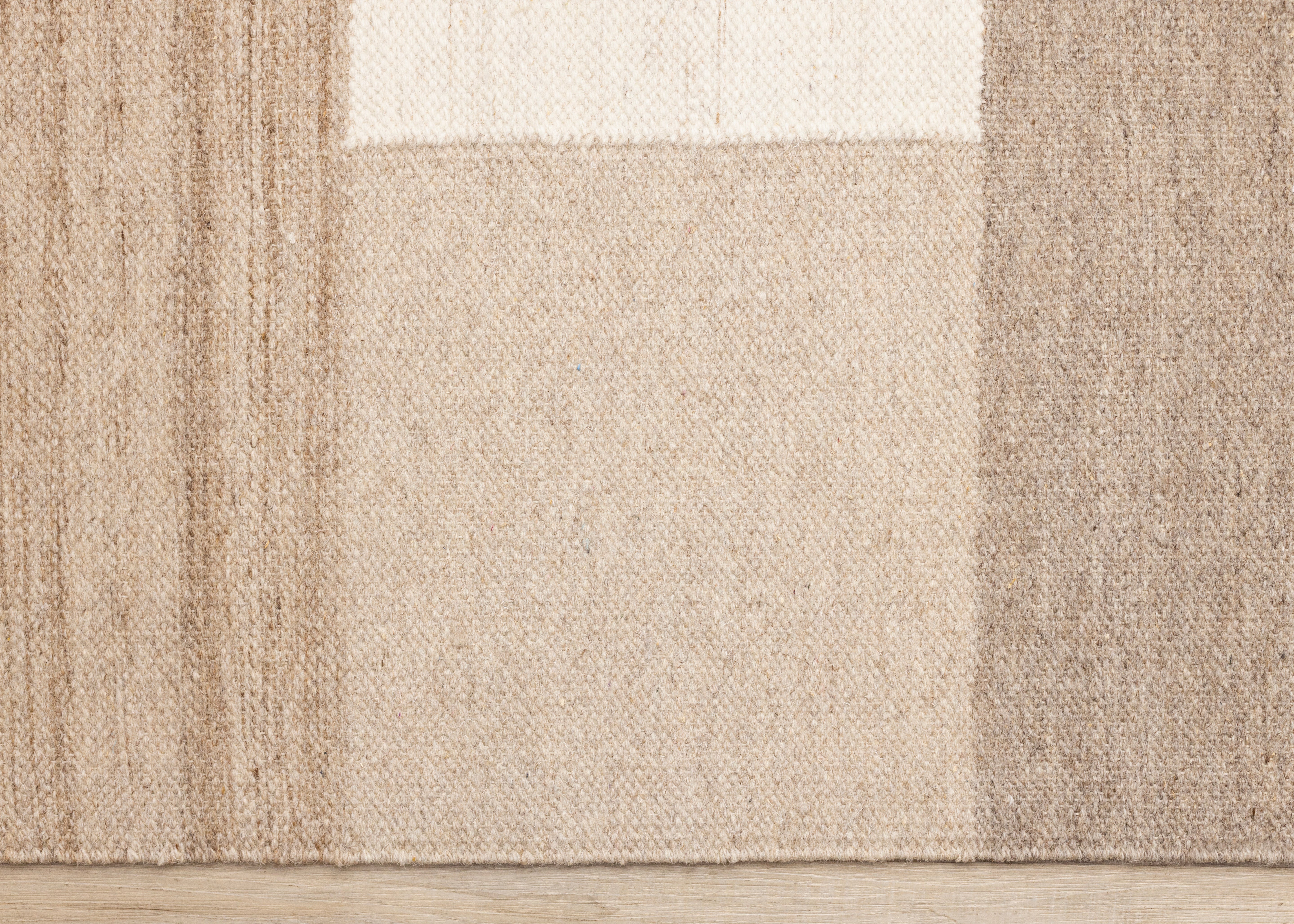 Ascent Taupe Beige White Stacked Squares Design Rug