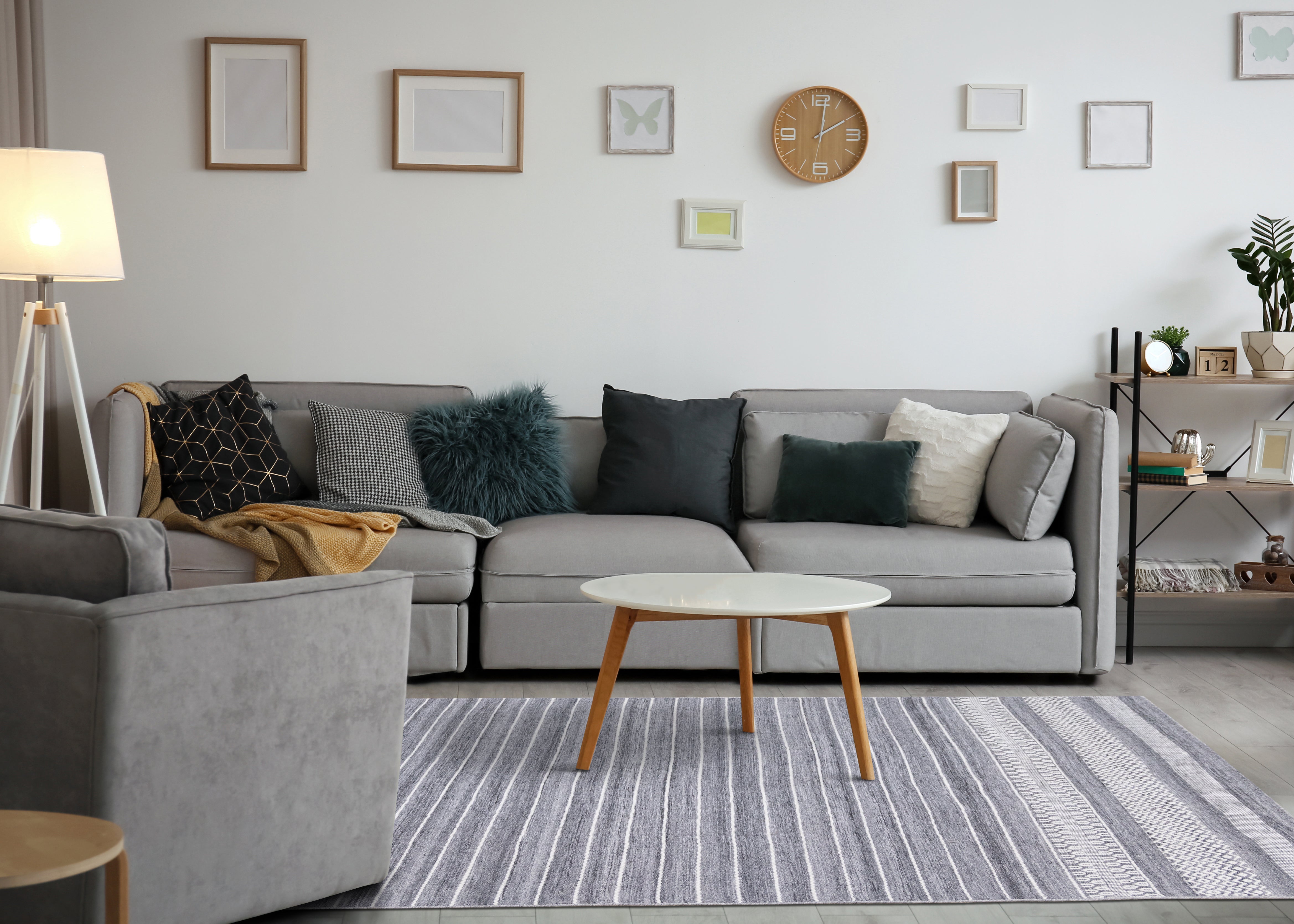 Aspen Striped Pattern Woven Rug