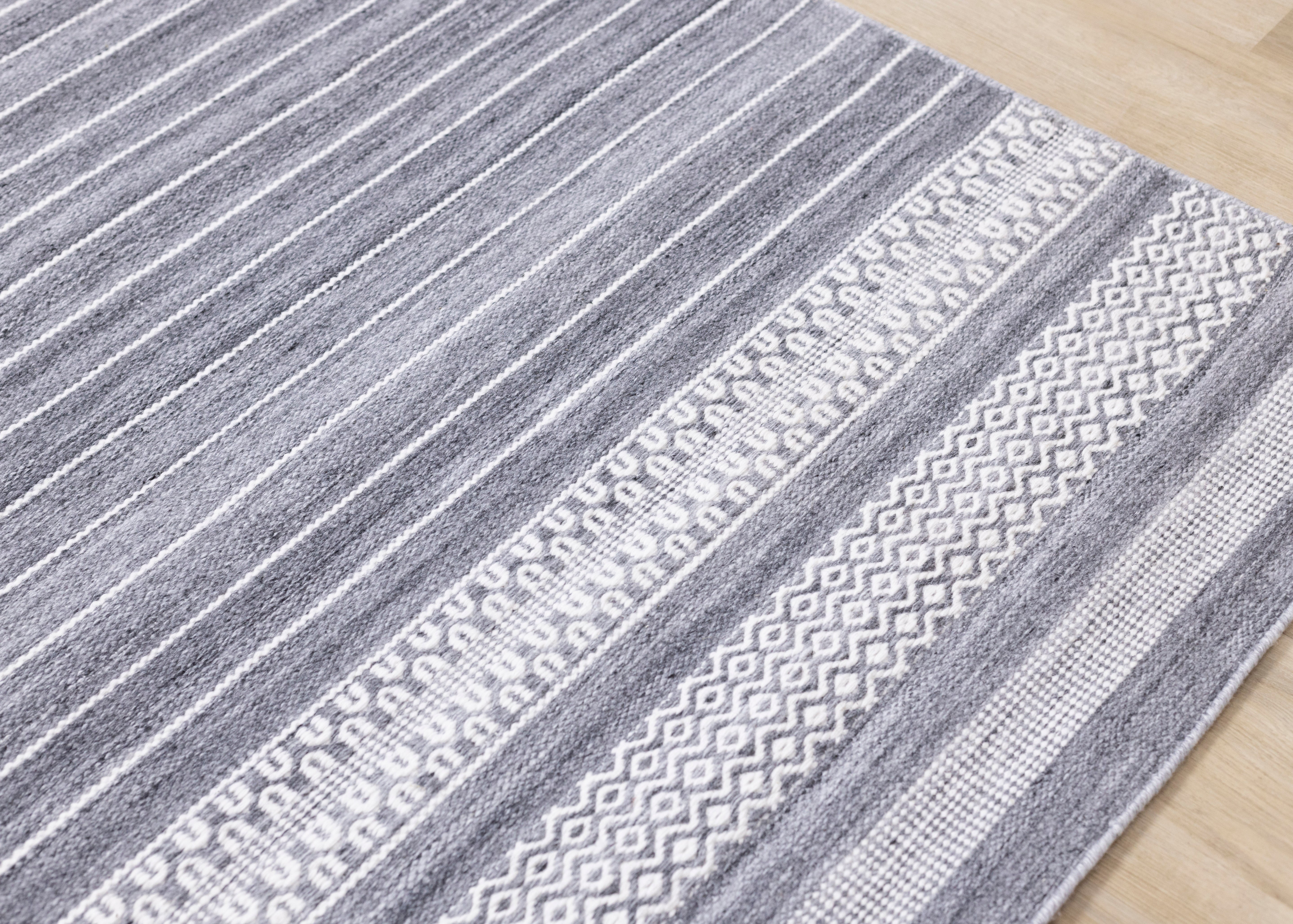 Aspen Striped Pattern Woven Rug