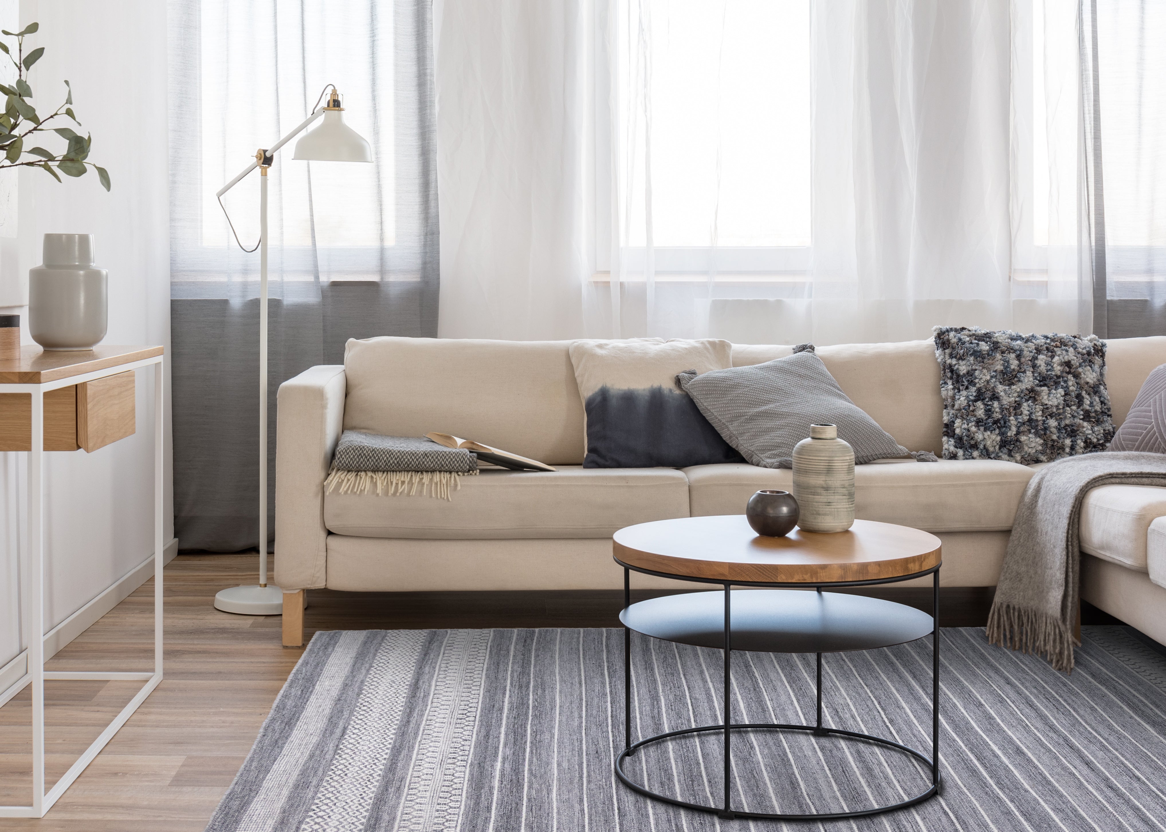 Aspen Striped Pattern Woven Rug