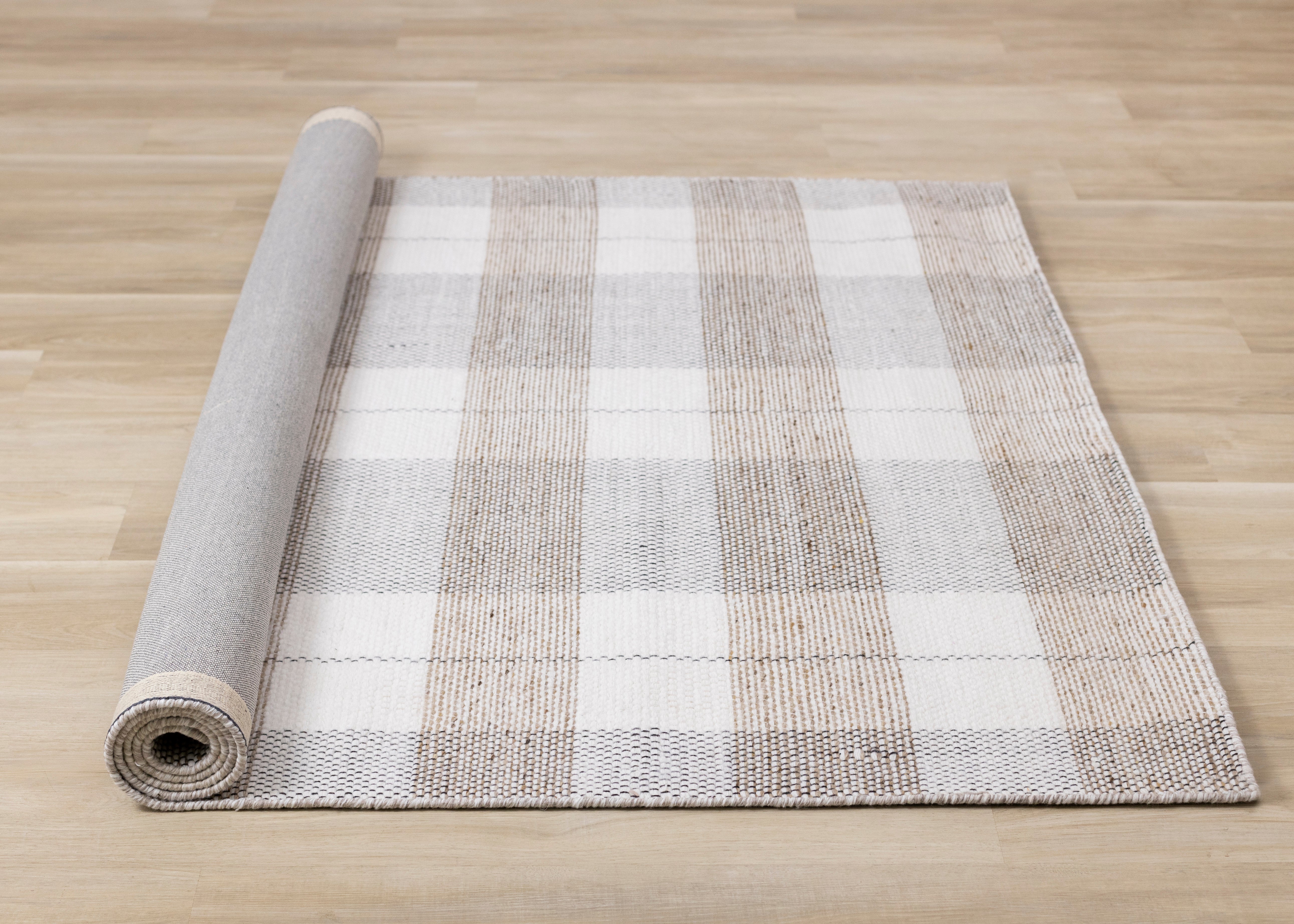 Aspen Beige Muted Plaid Woven Rug