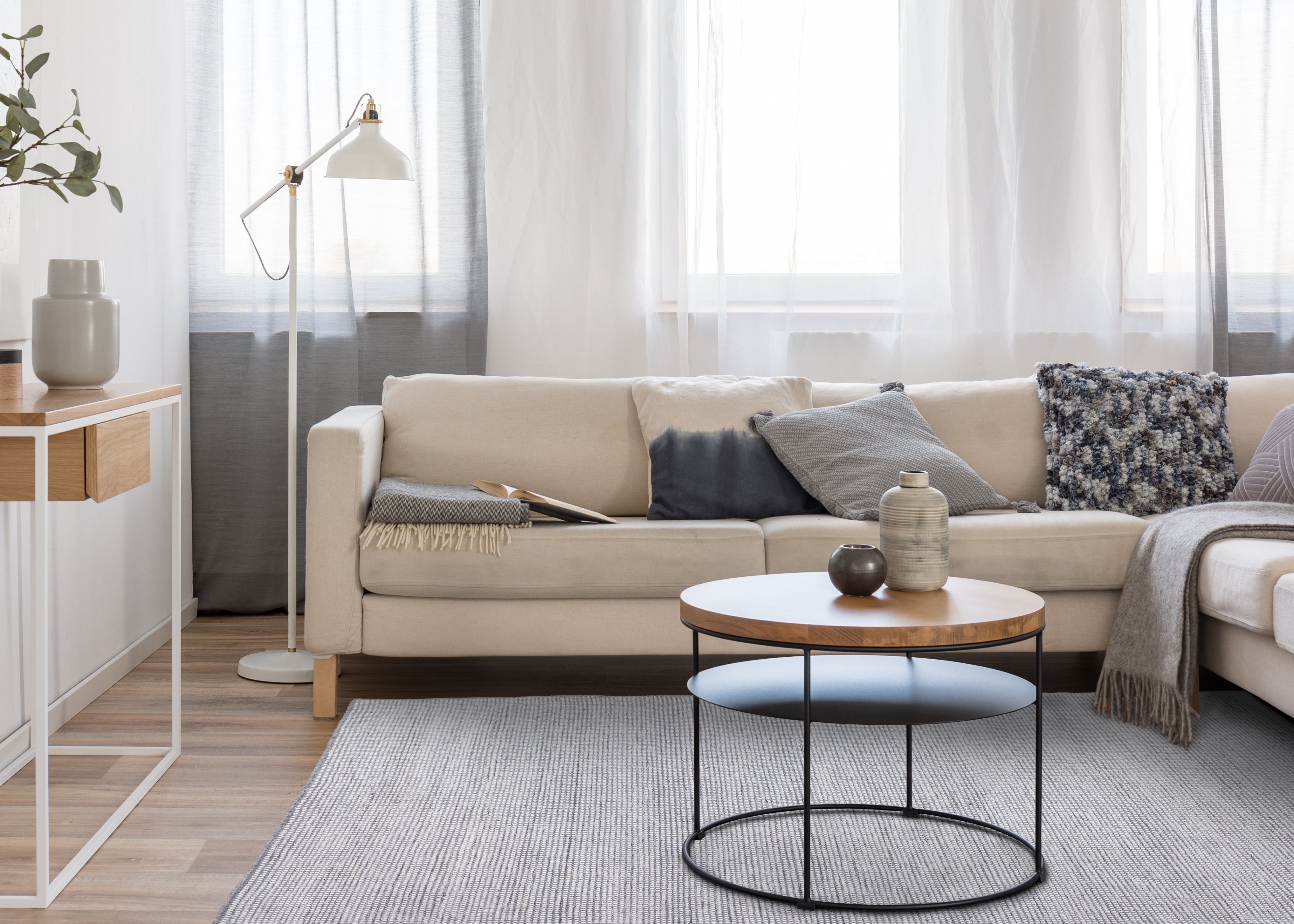 Aspen Grey Cream Woven Dot Rug