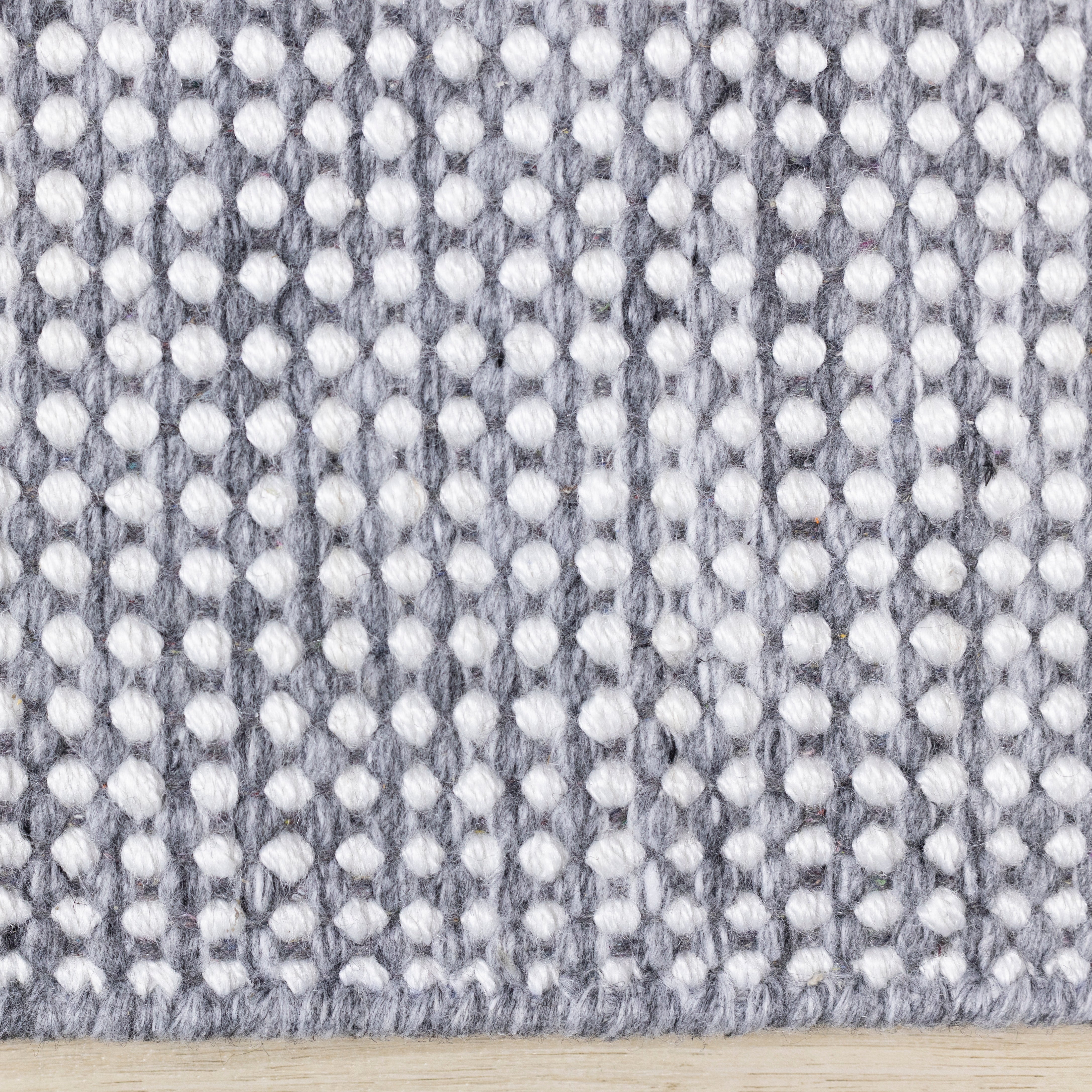 Aspen Grey Cream Woven Dot Rug