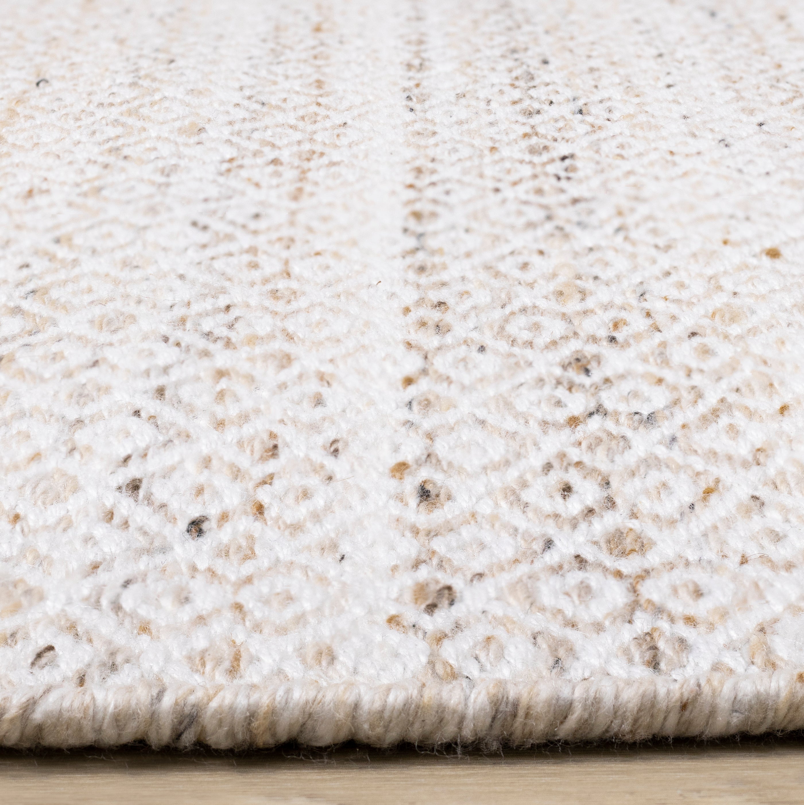 Aspen Beige Cream Rhombus Pattern Woven Rug