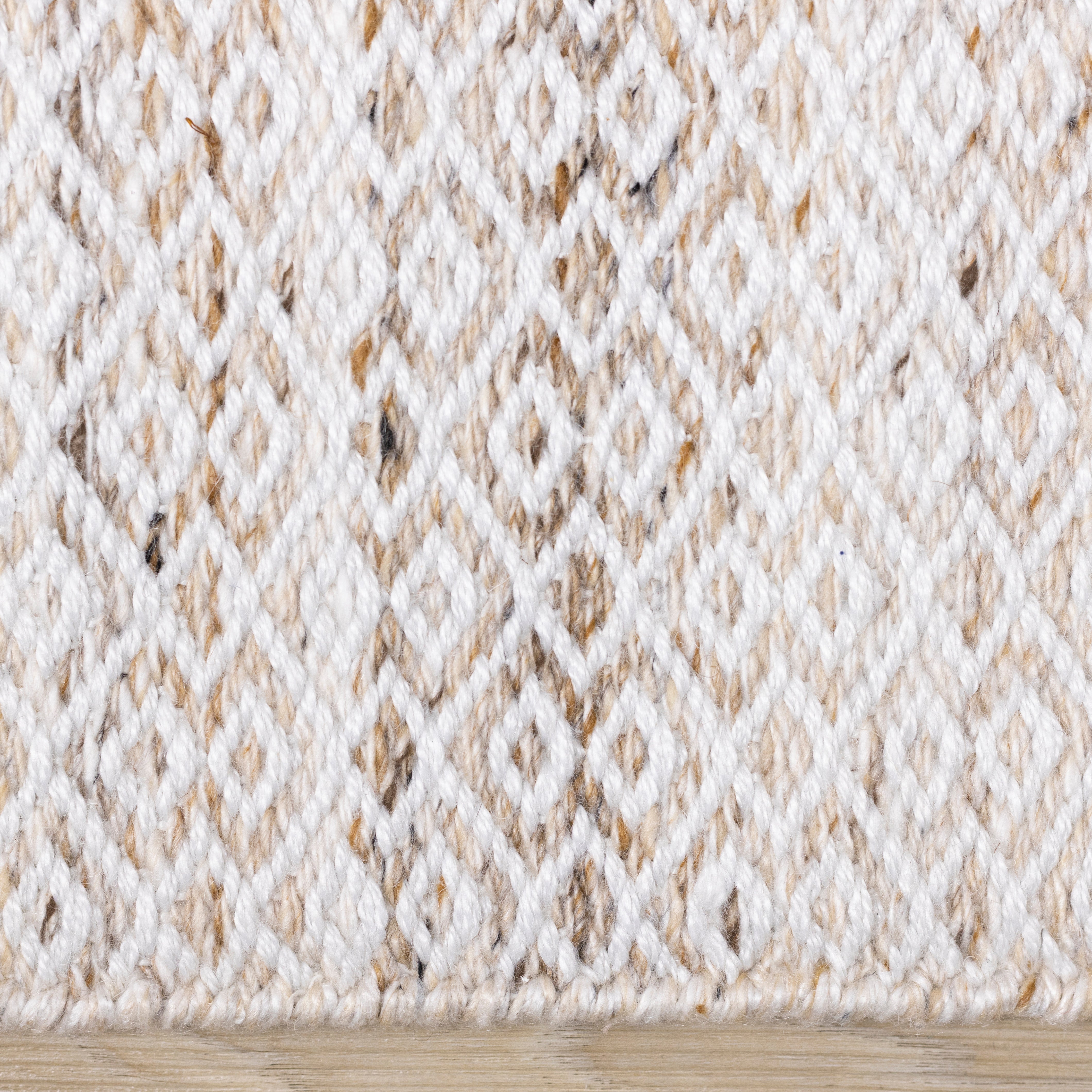 Aspen Beige Cream Rhombus Pattern Woven Rug