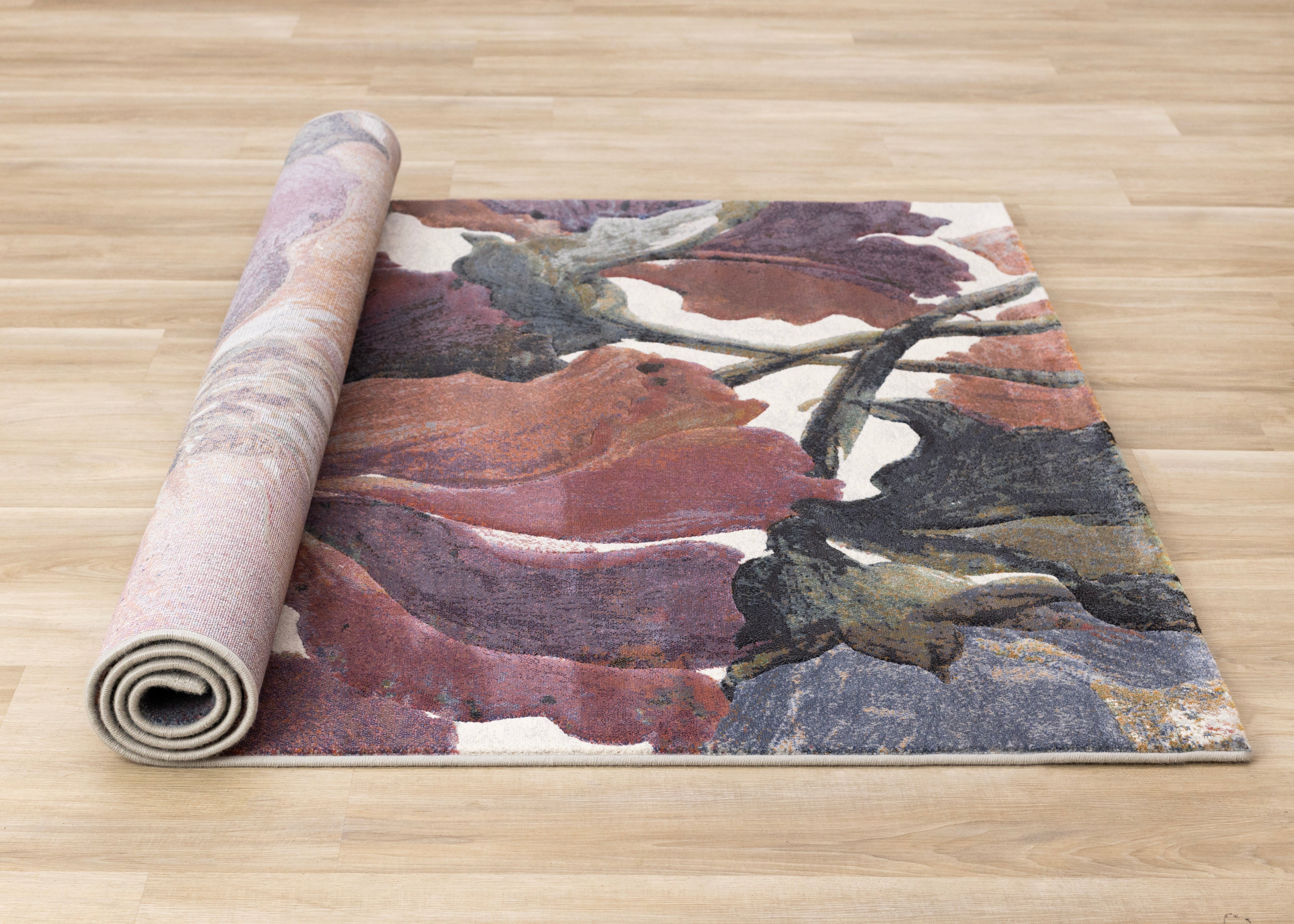 Aurora Pink Orange Purple Floral Rug