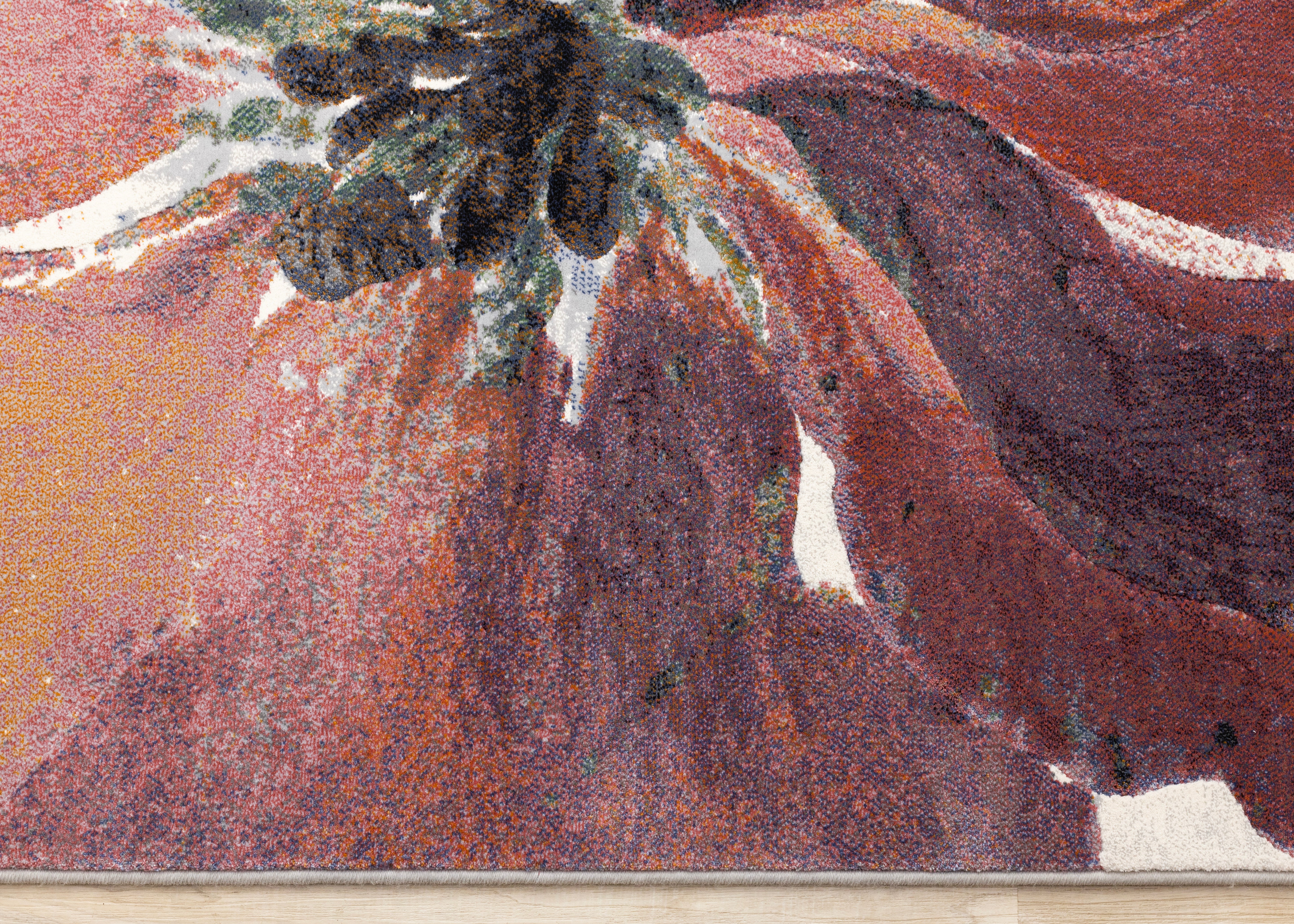 Aurora Pink Orange Purple Floral Rug