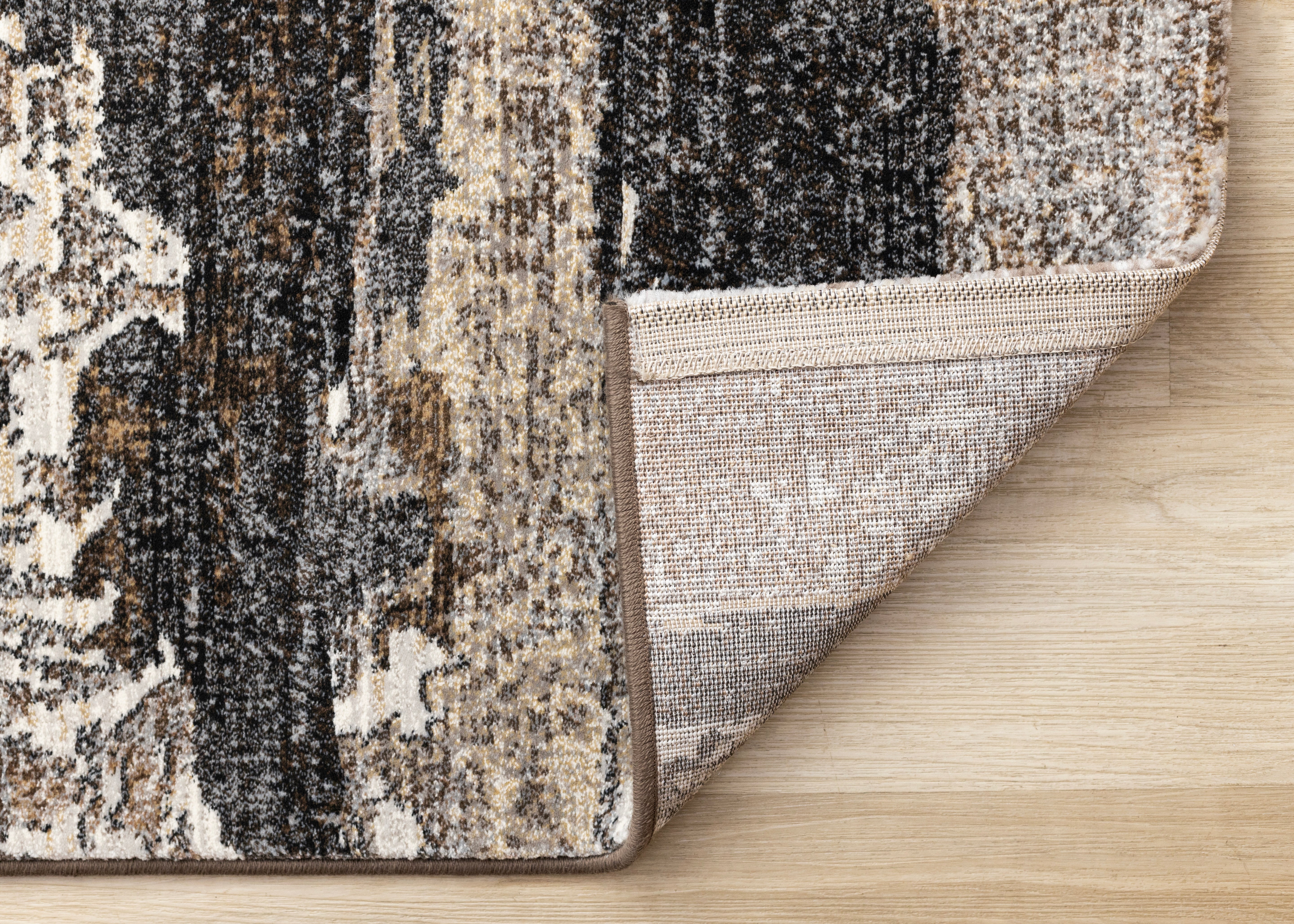 Aurora Grey Black Cream Brown Stormy Sky Rug