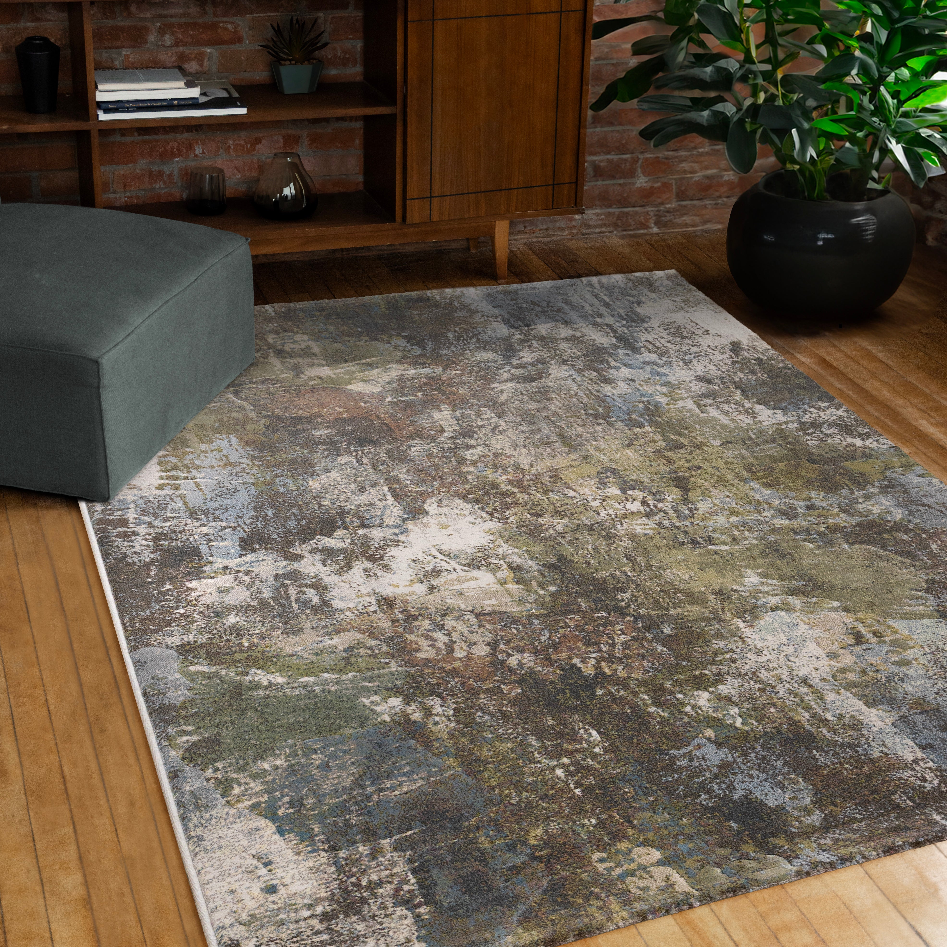 Aurora Grey Blue Green Pink Distressed Design