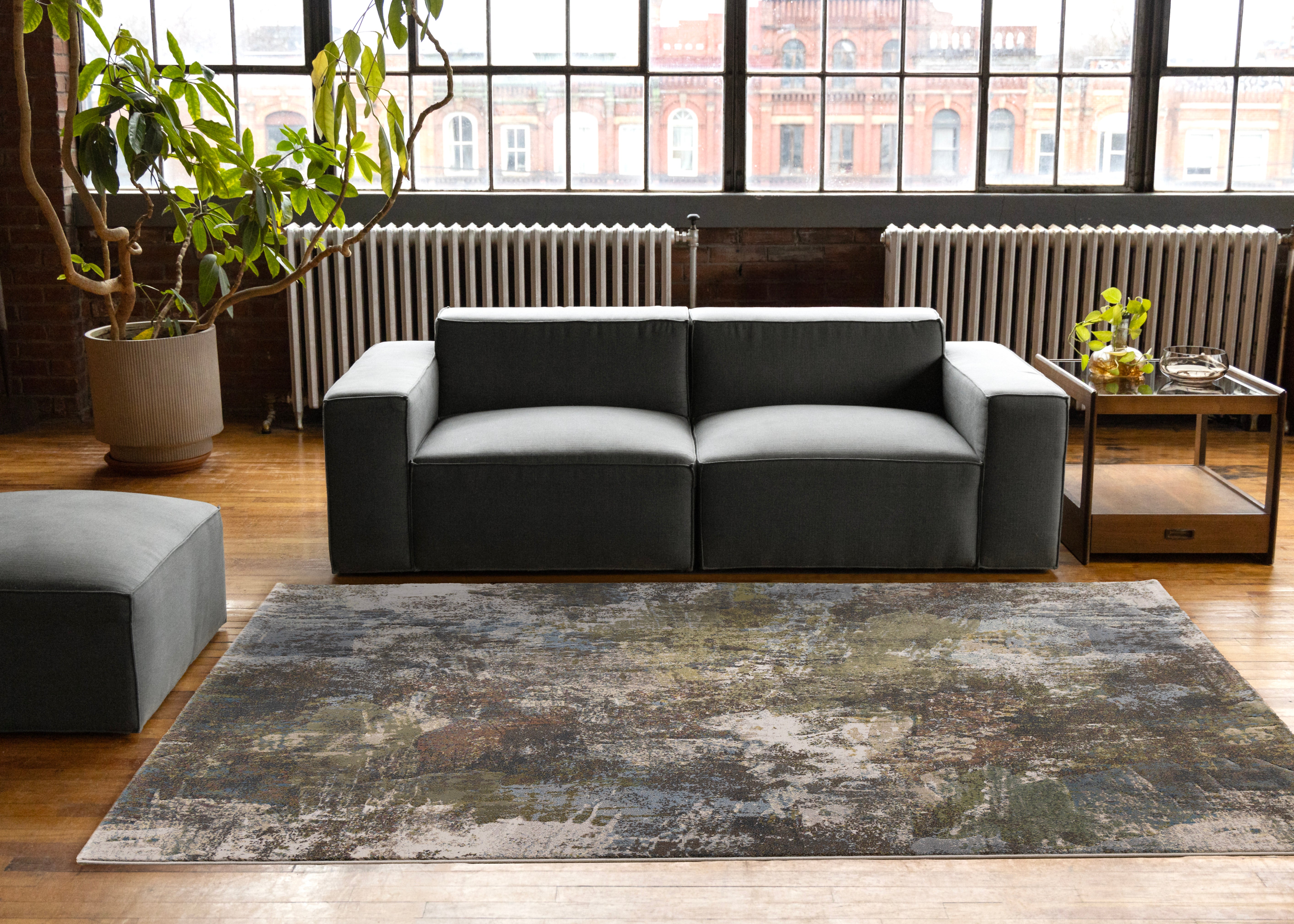 Aurora Grey Blue Green Pink Distressed Design