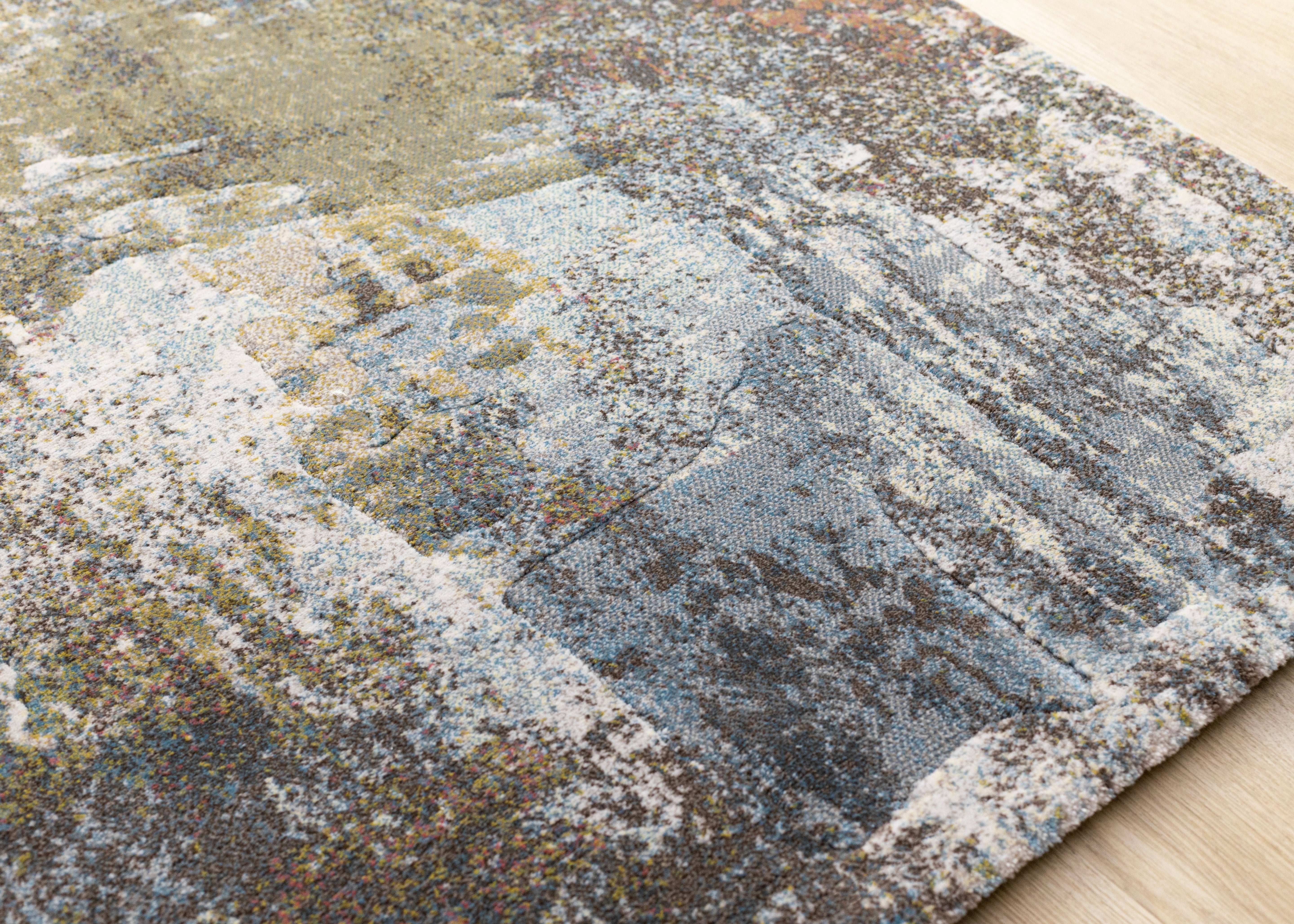 Aurora Grey Blue Green Pink Distressed Design