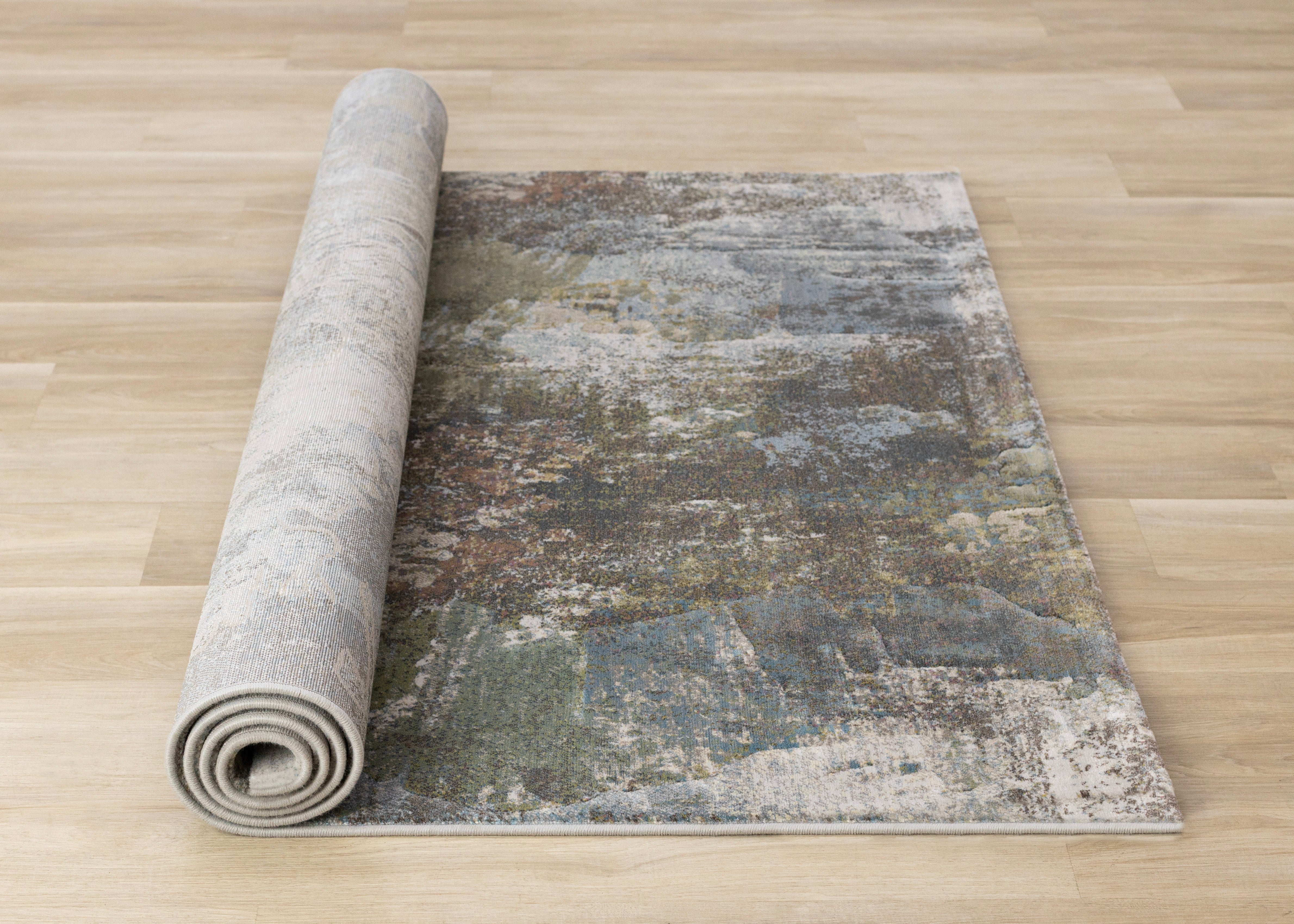 Aurora Grey Blue Green Pink Distressed Design