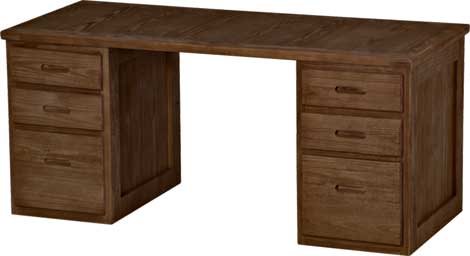 3 Drawer Desk on Each Side, 66" Wide, By Crate Designs. 6255