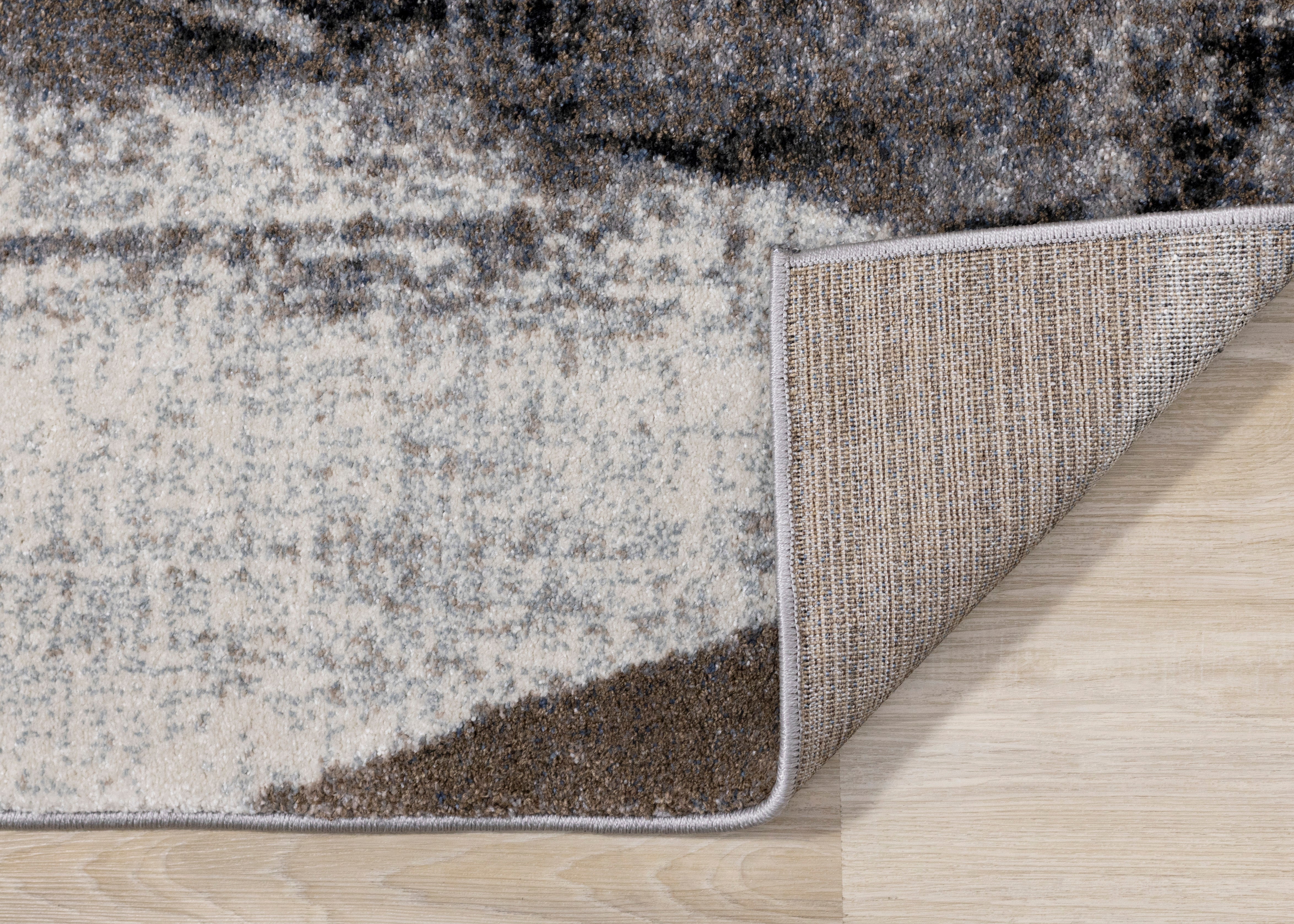Breeze Cream Brown Grey Robust Triangle Rug
