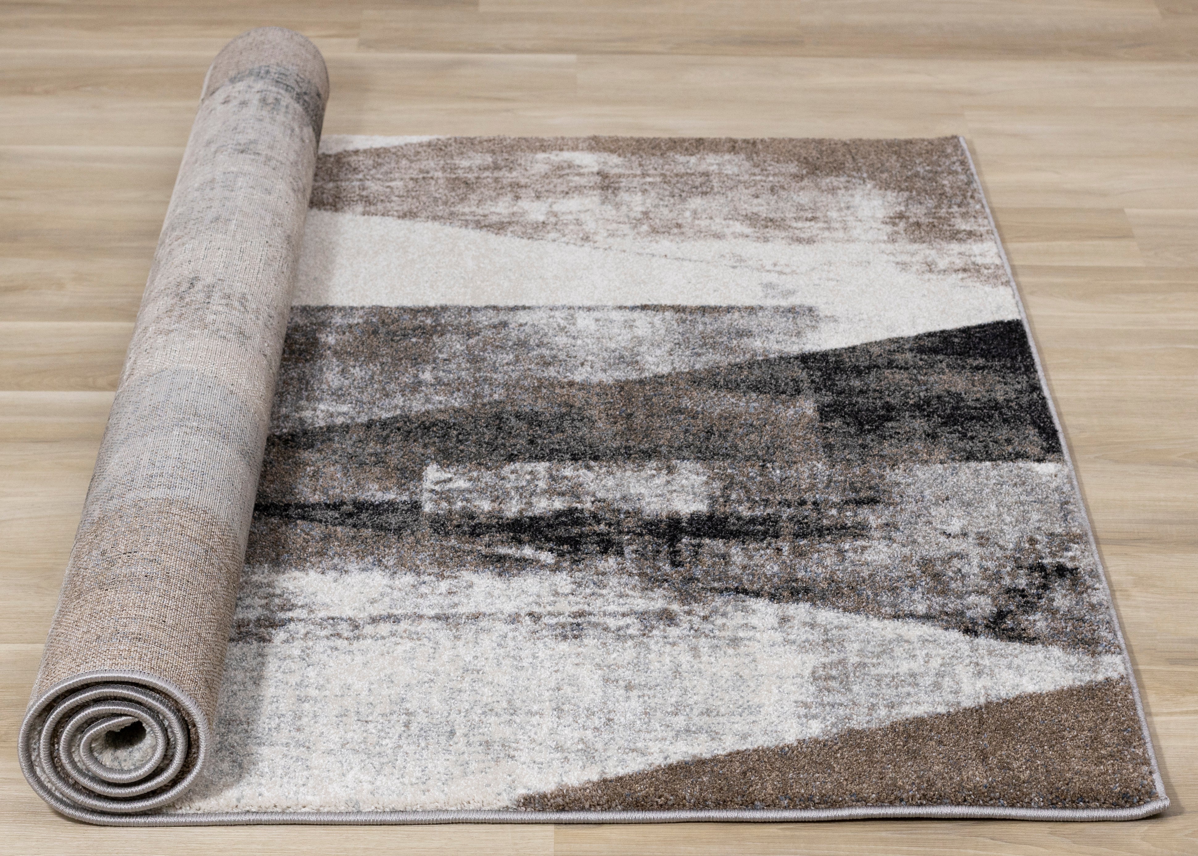 Breeze Cream Brown Grey Robust Triangle Rug