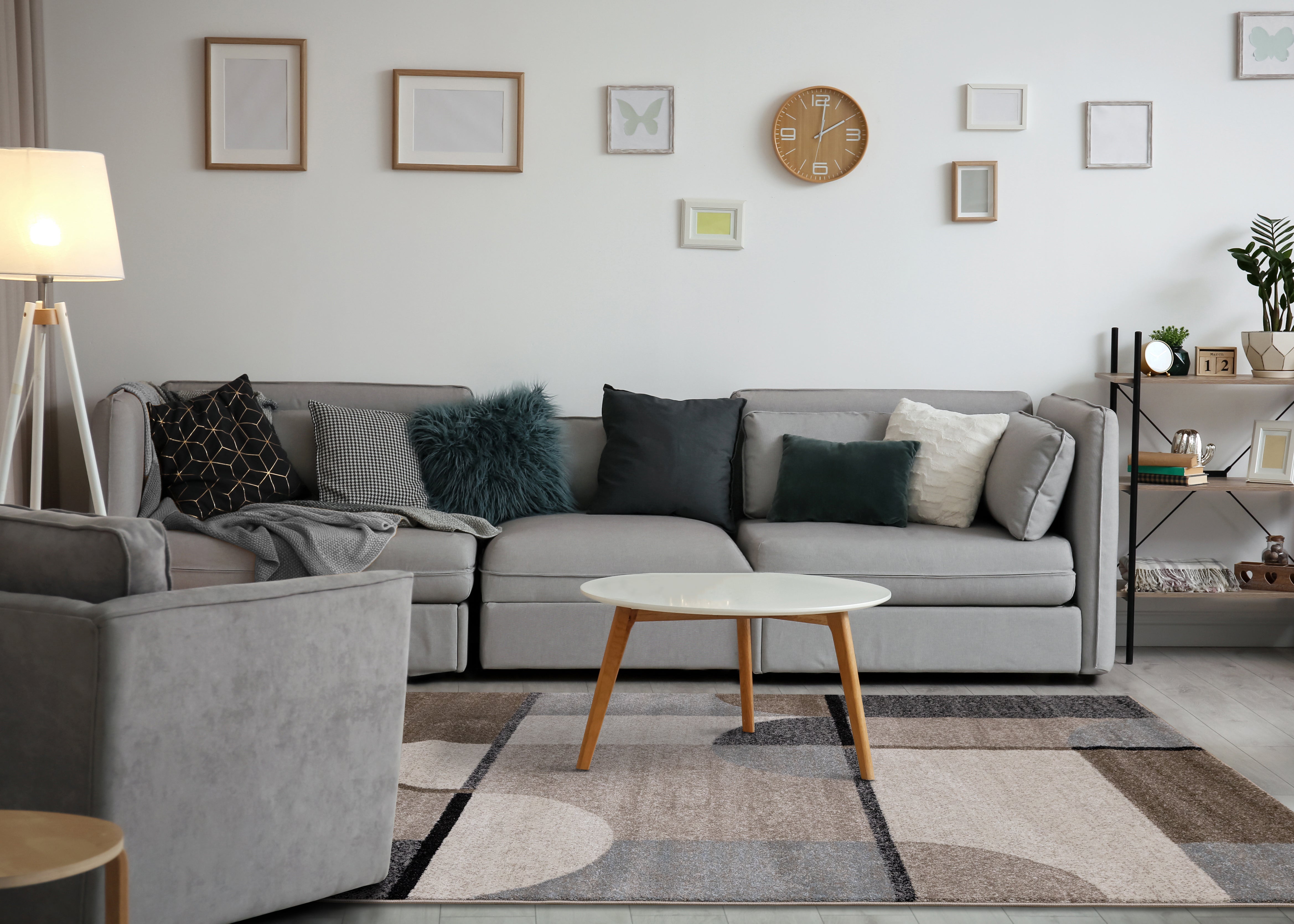 Breeze Cream Brown Grey Geometric Shapes Rug
