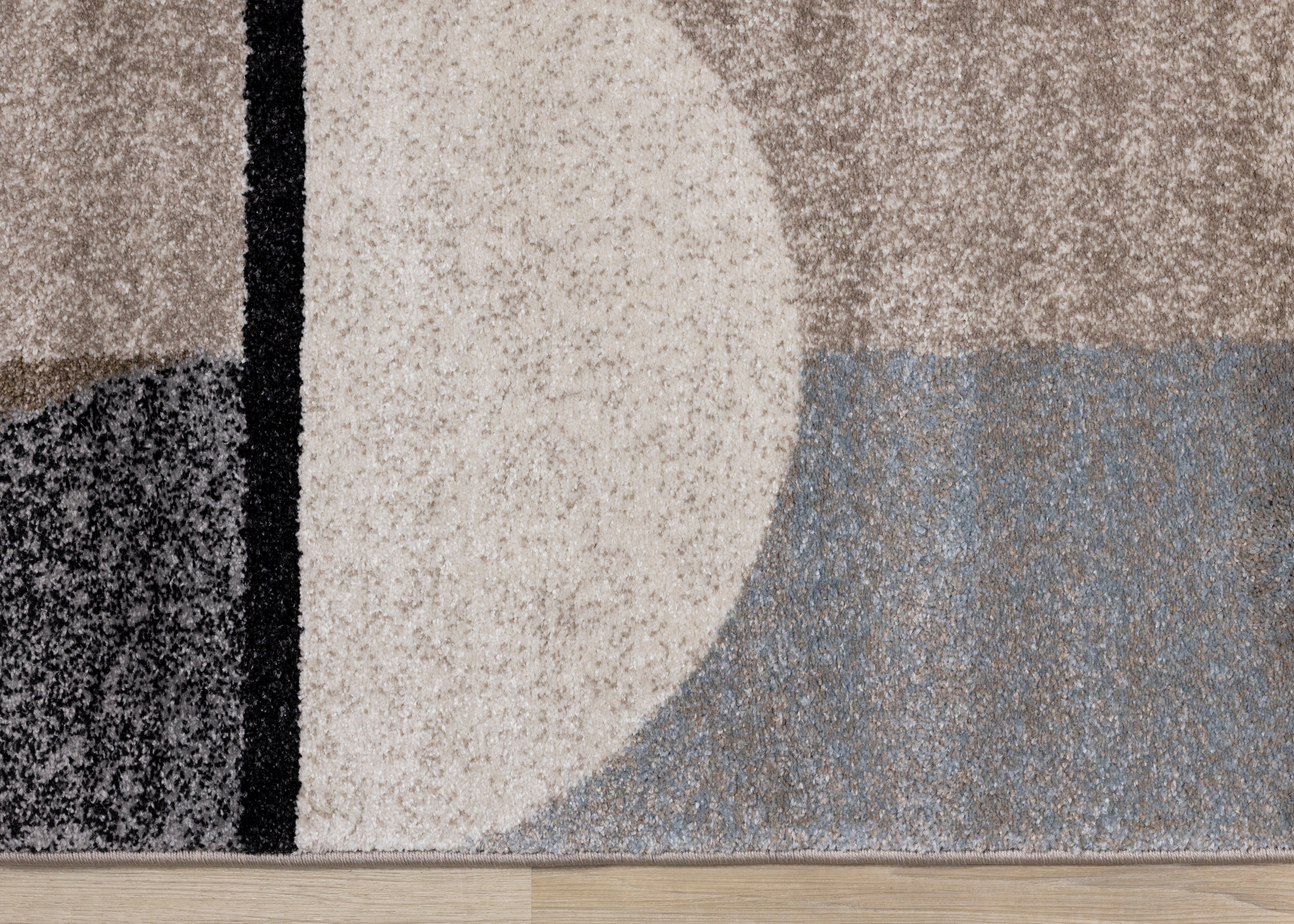 Breeze Cream Brown Grey Geometric Shapes Rug