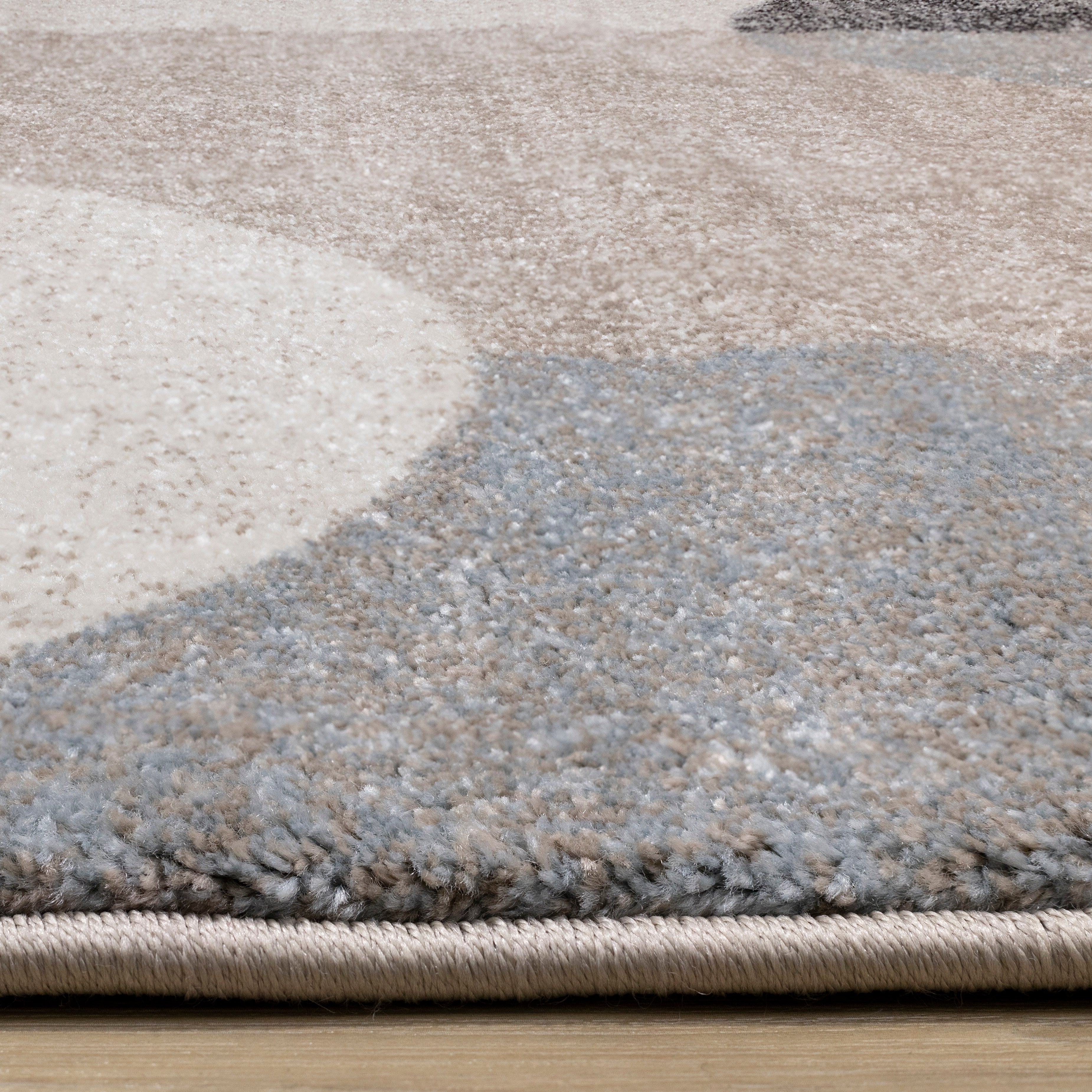Breeze Cream Brown Grey Geometric Shapes Rug