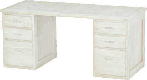 3 Drawer Desk on Each Side, 66" Wide, By Crate Designs. 6255