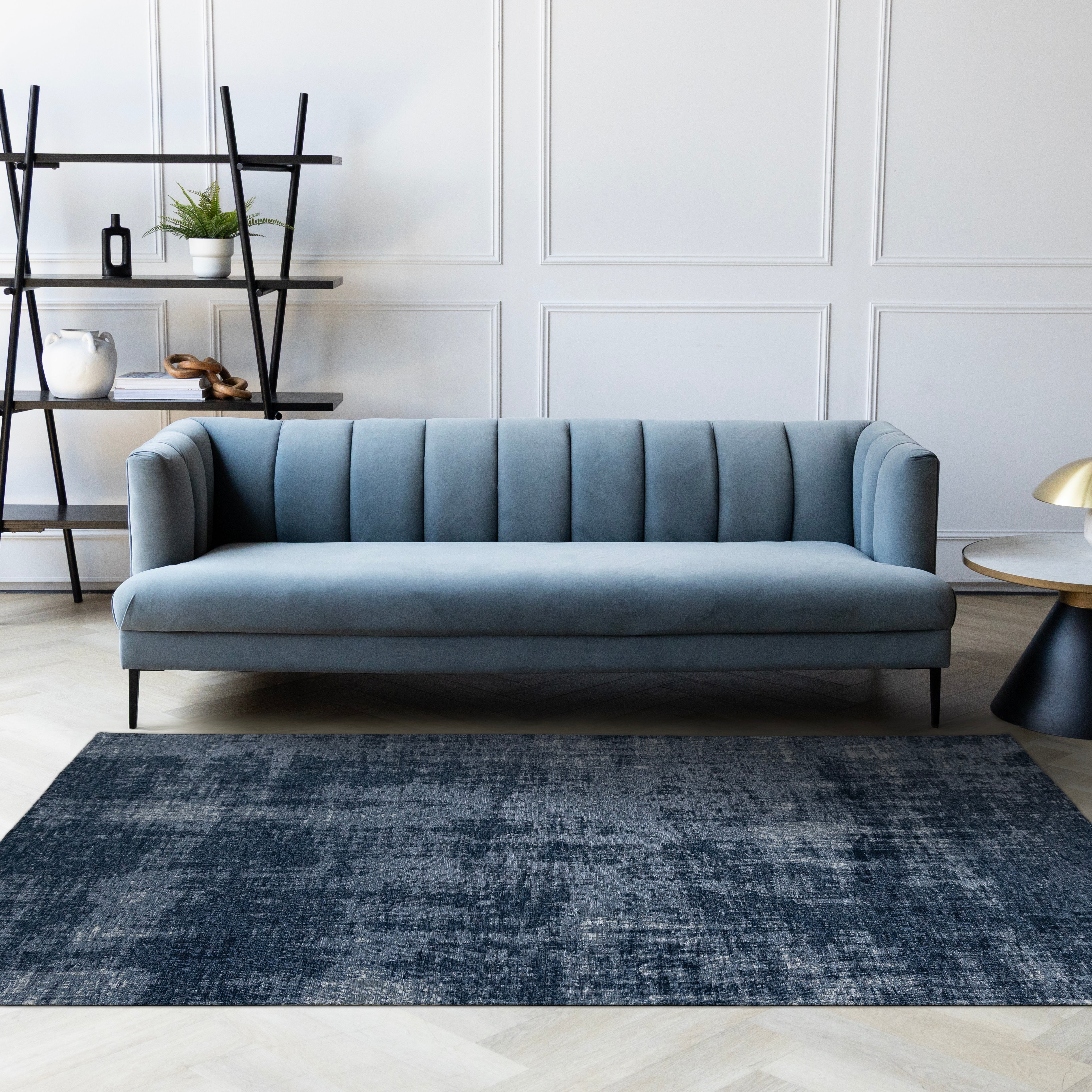 Cathedral Deep Blue Tree Bark Rug