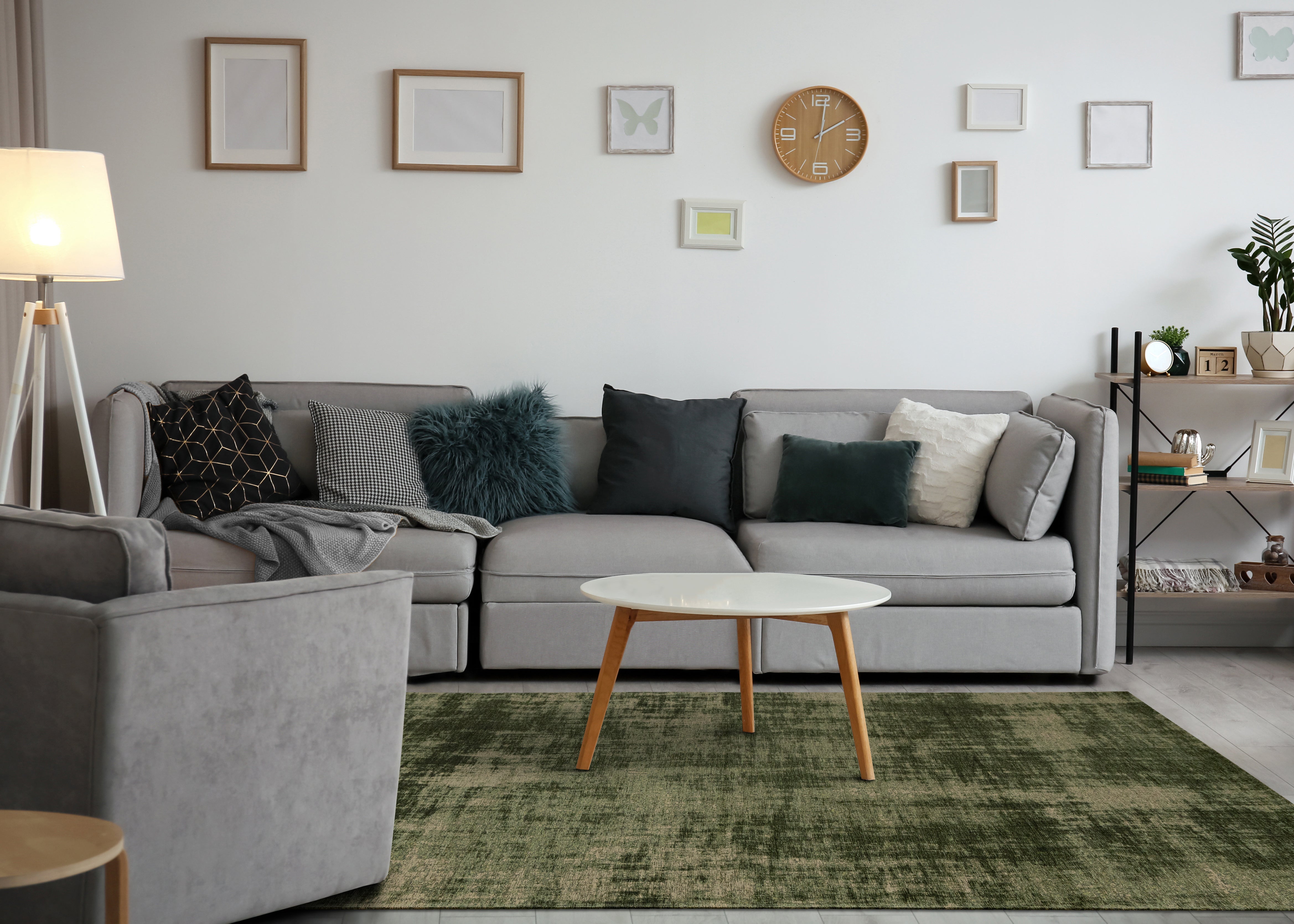 Cathedral Green Tree Bark Rug