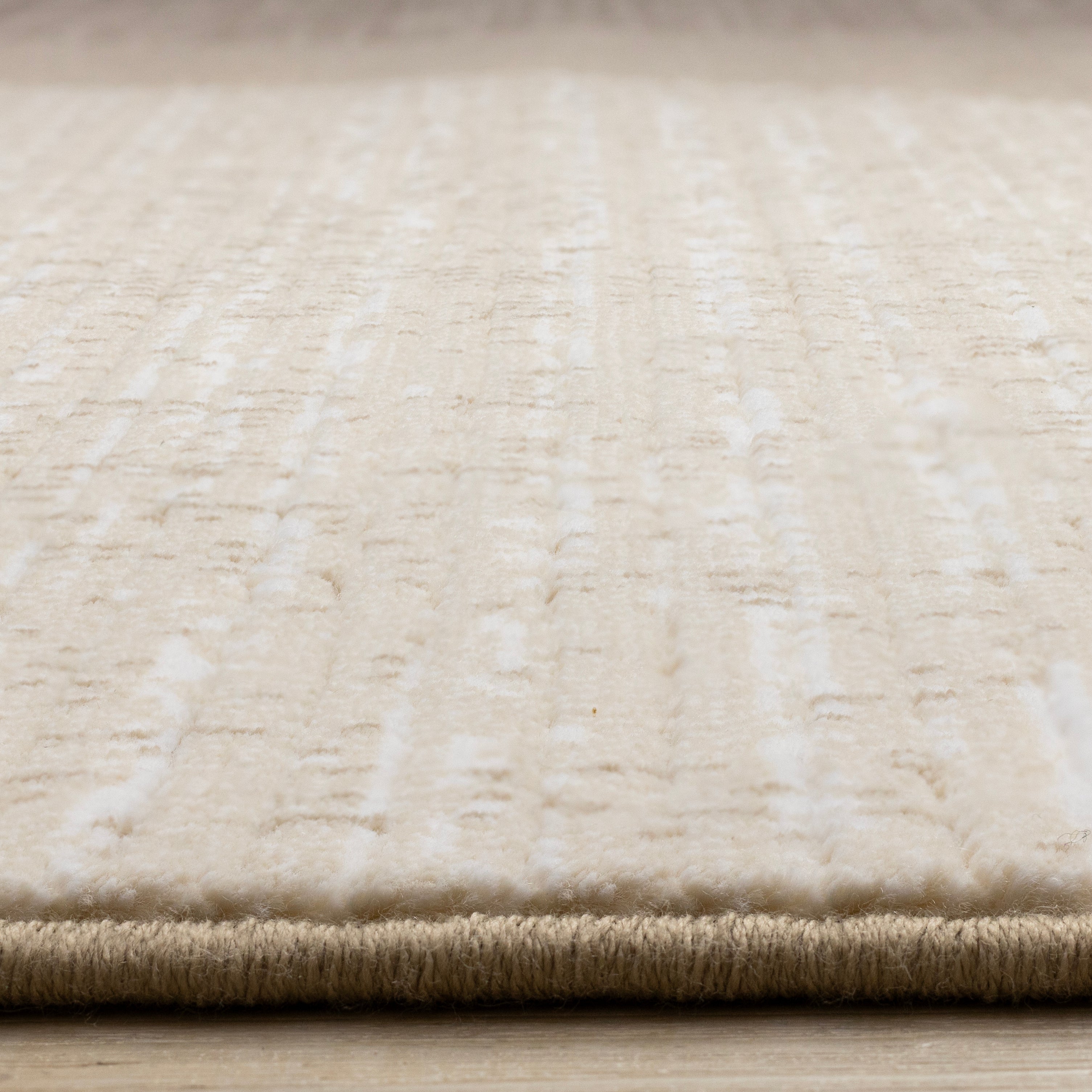 Ella Beige White Cream Distressed Stepping Stone Design Rug