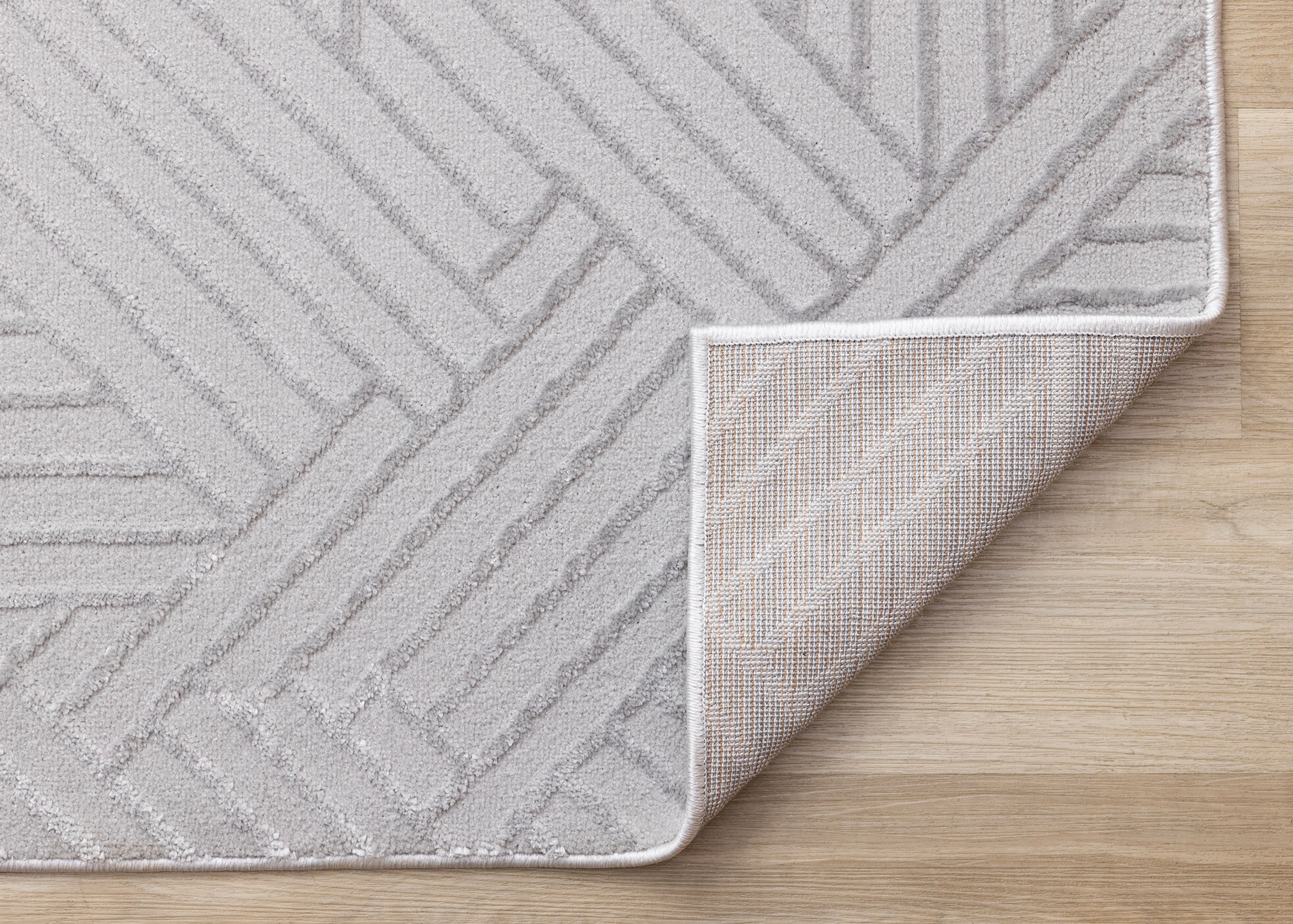 Ellington Grey Abstract Herringbone Design Rug