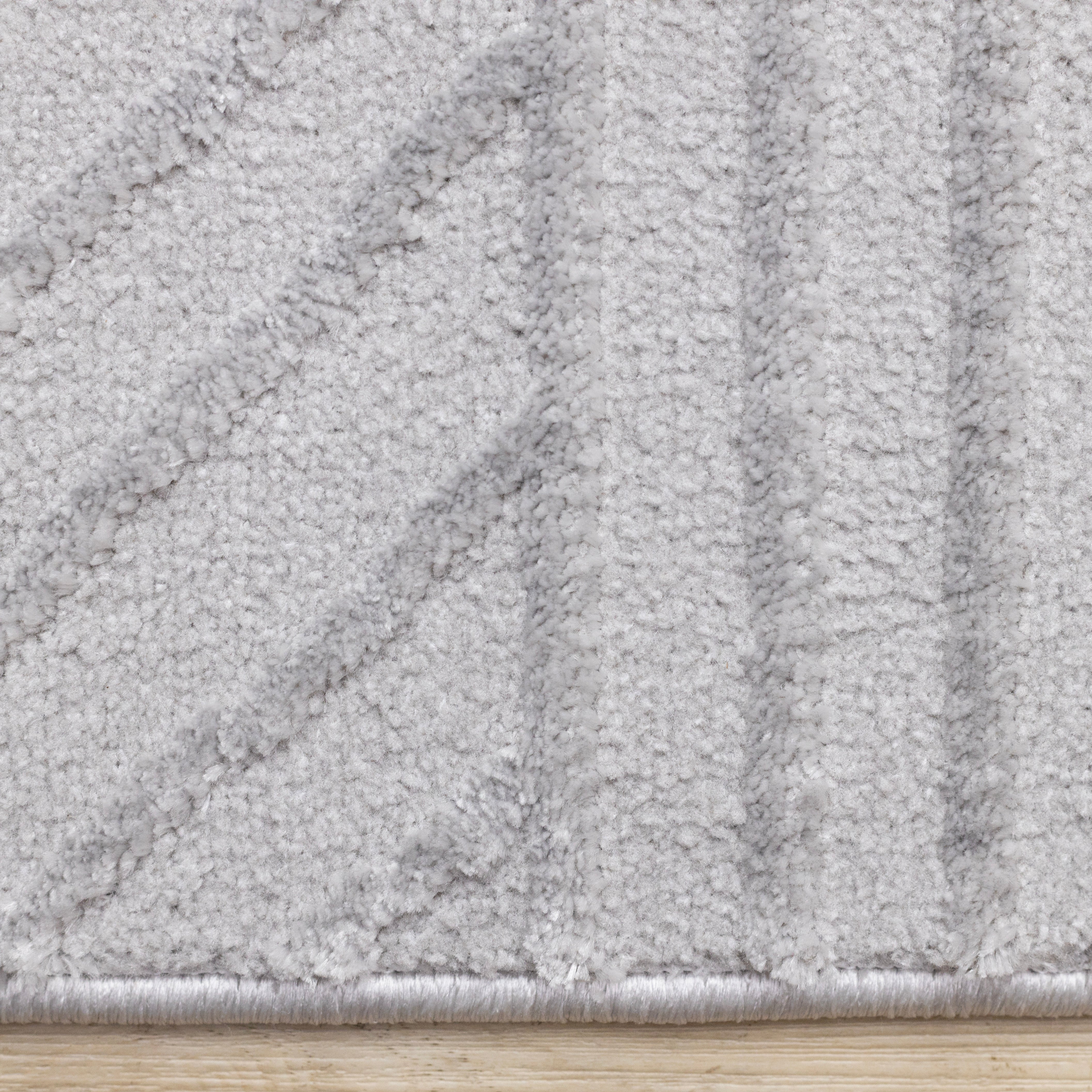 Ellington Grey Abstract Herringbone Design Rug
