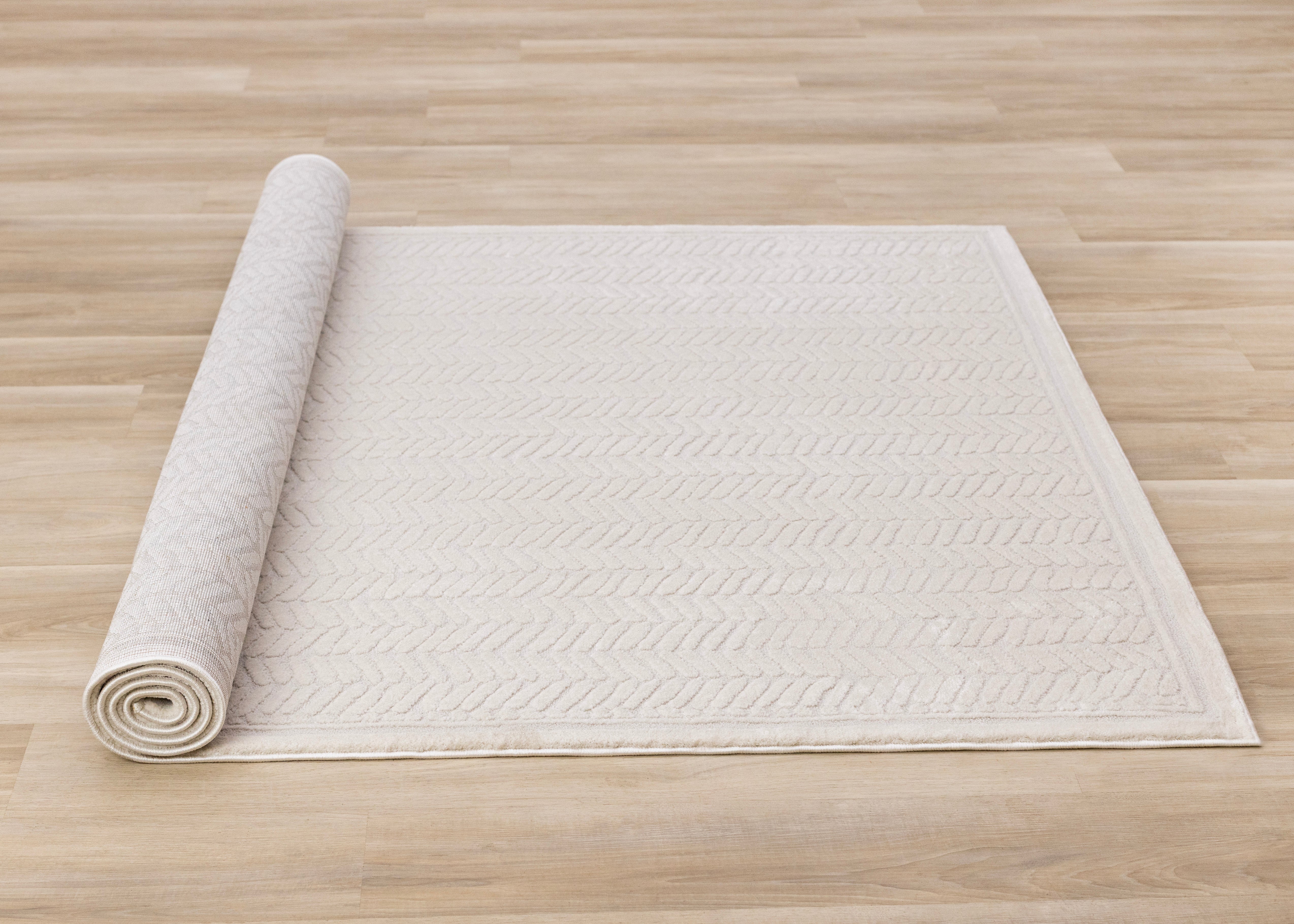 Ellington Cream Herringbone Columns Rug