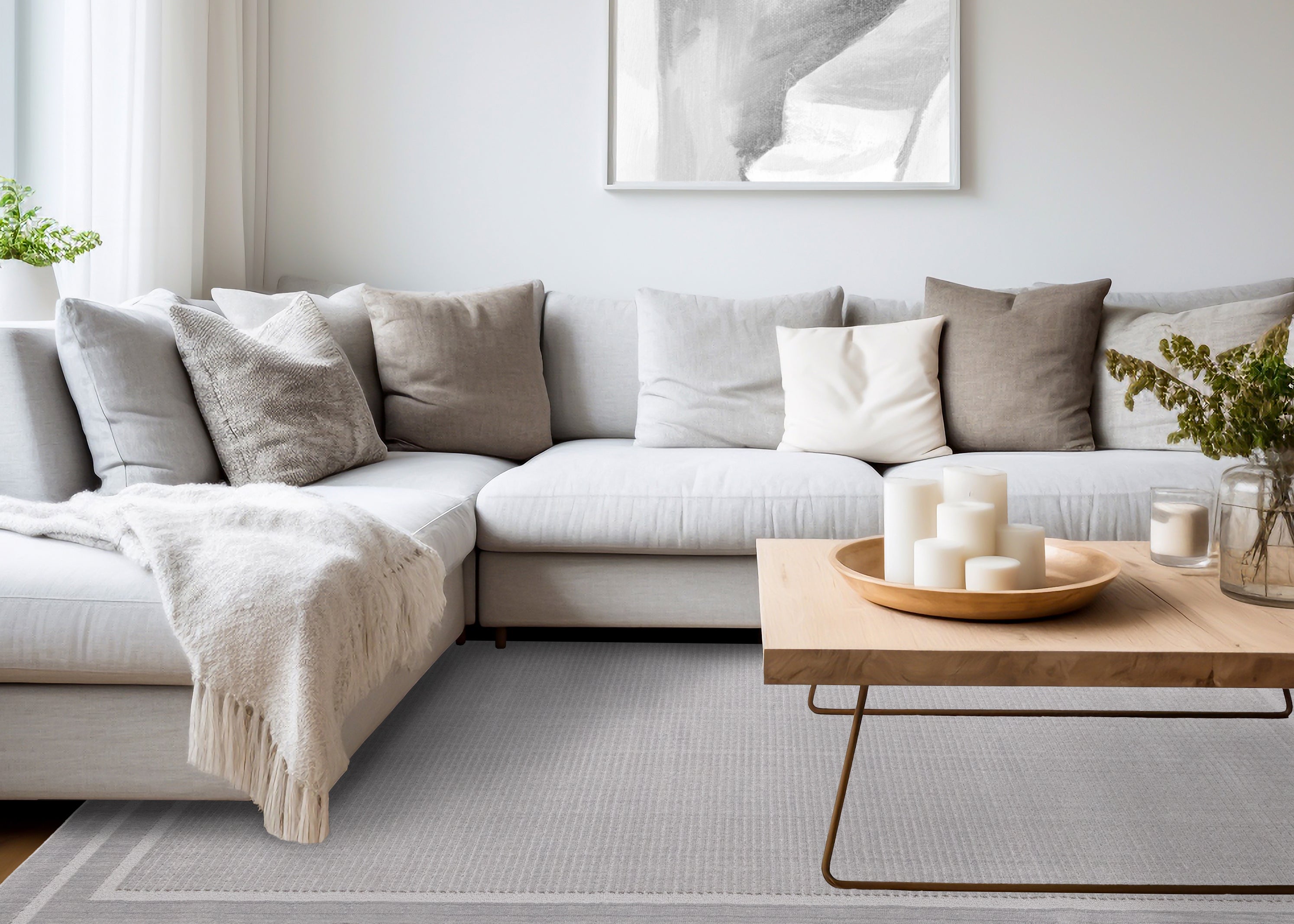 Ellington Grey Border Rug