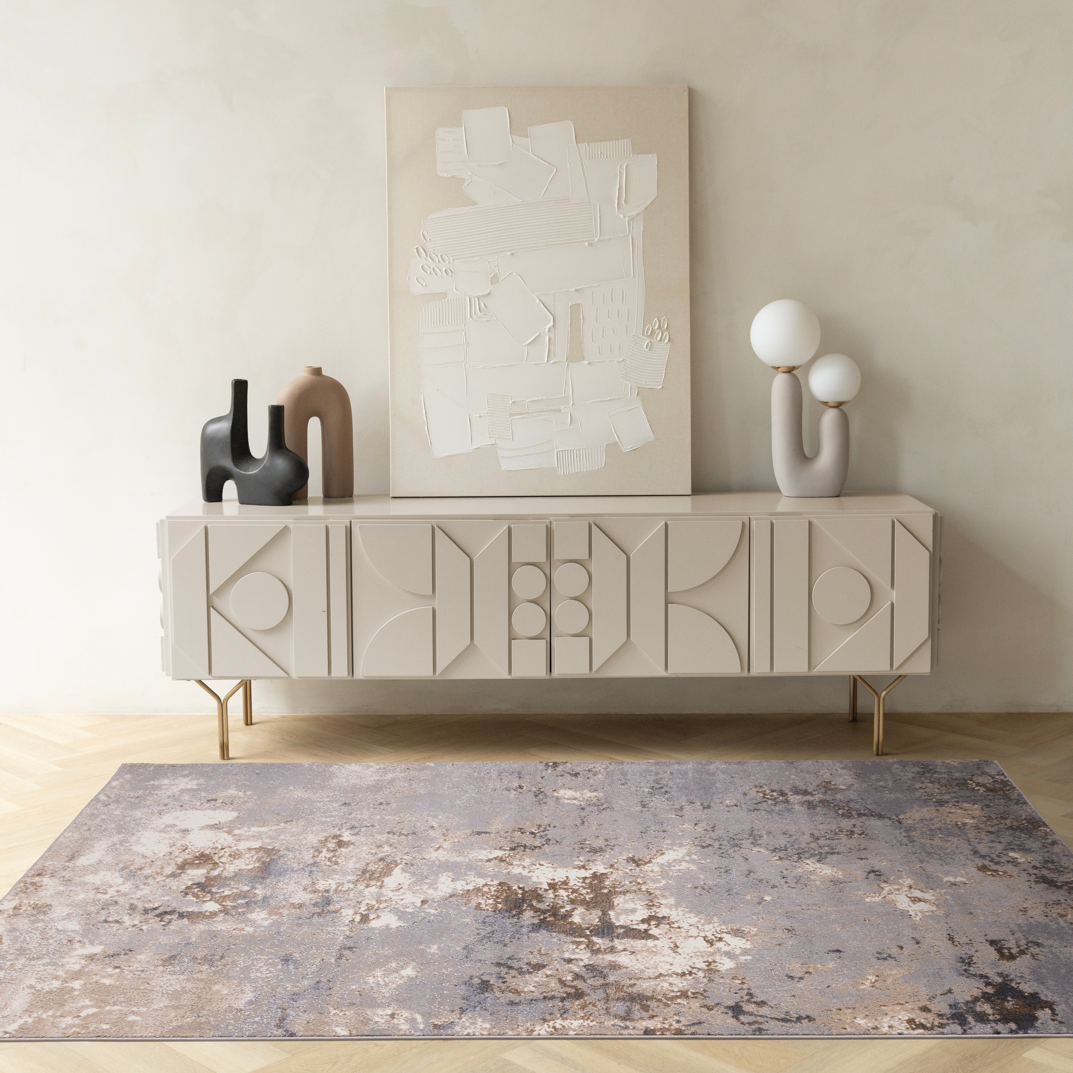 Emory Taupe White Brown Granite Rug