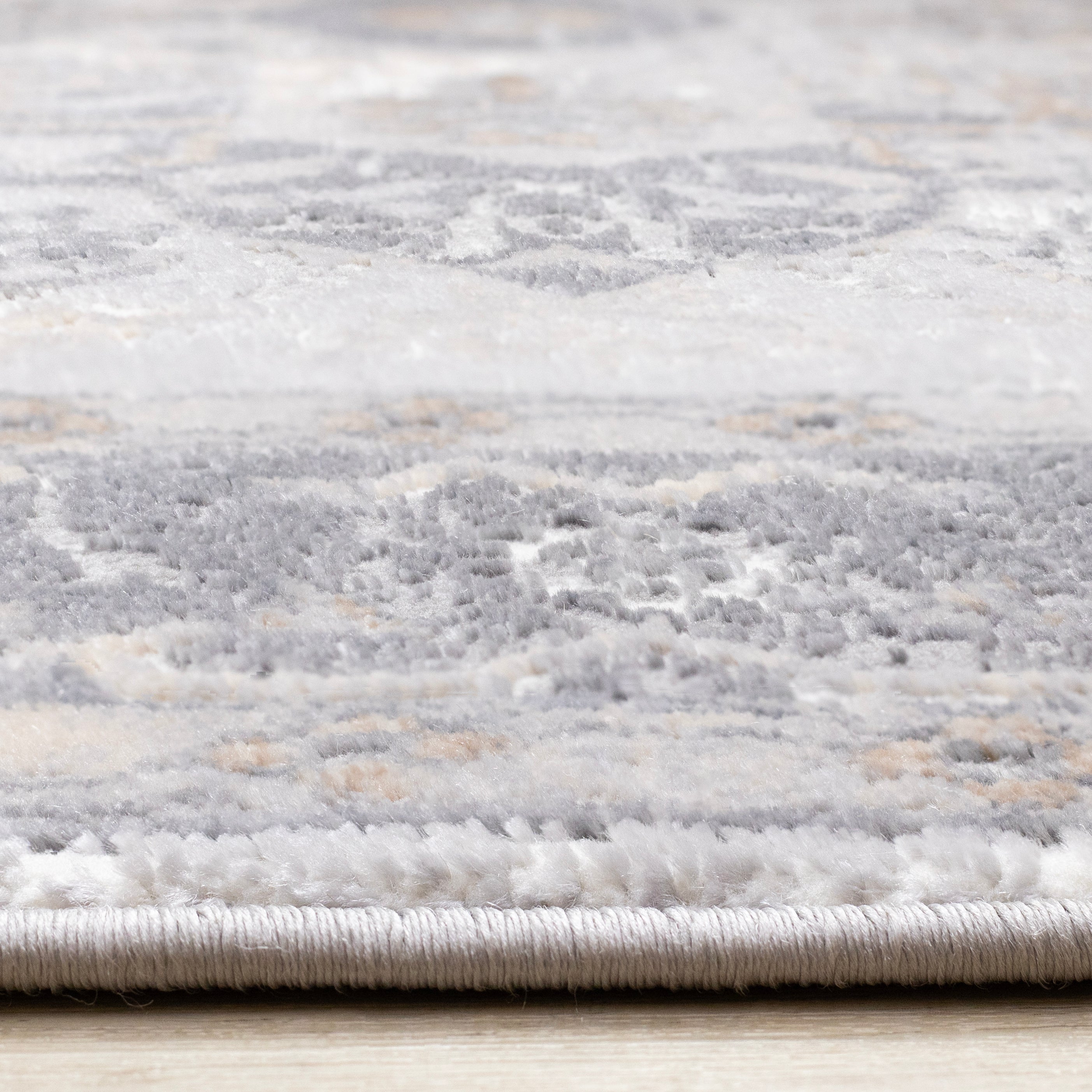 Emory Taupe White Brown Elegant Medallion Rug