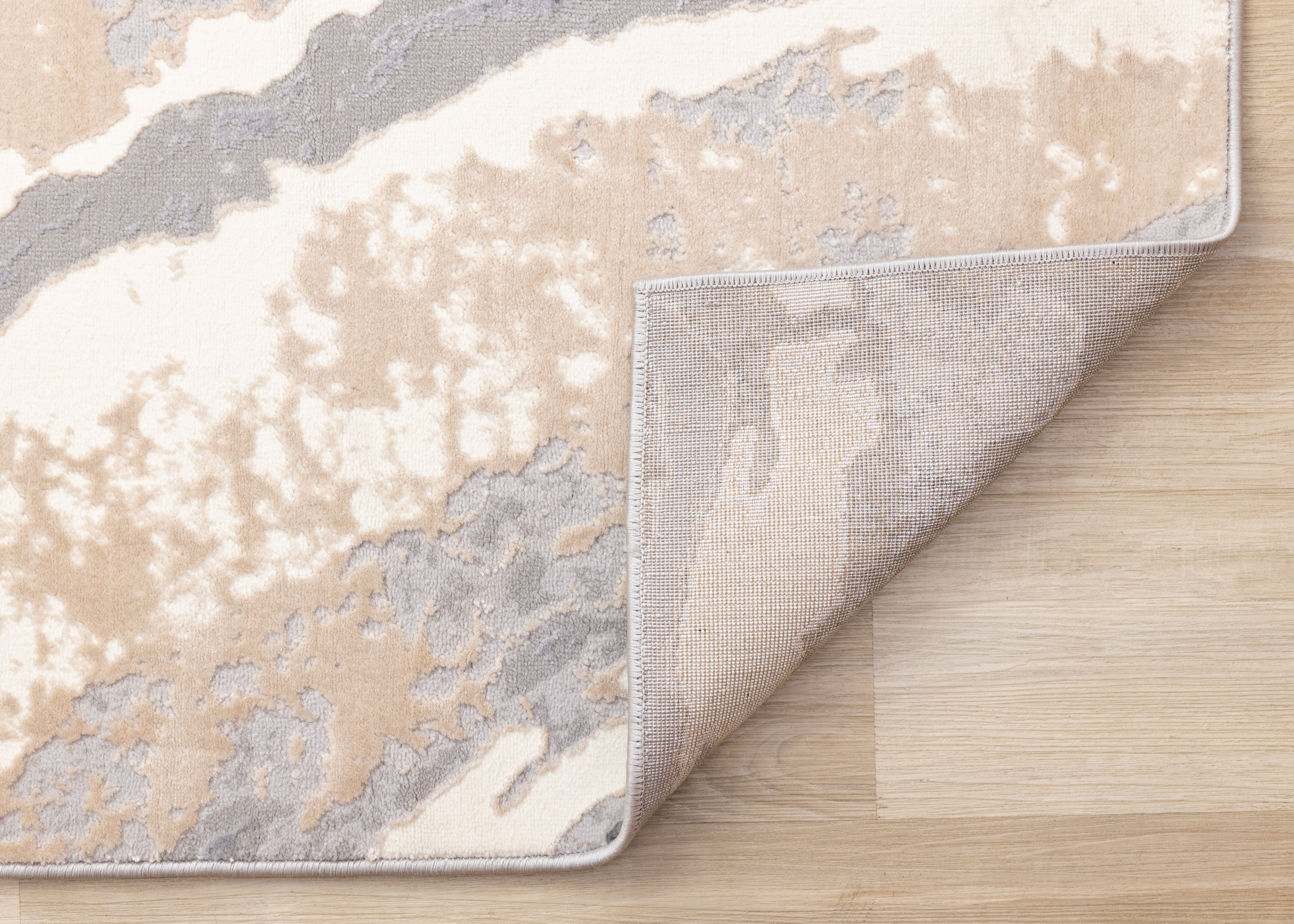 Emory Taupe Grey Beige White Mineral Layered Rug