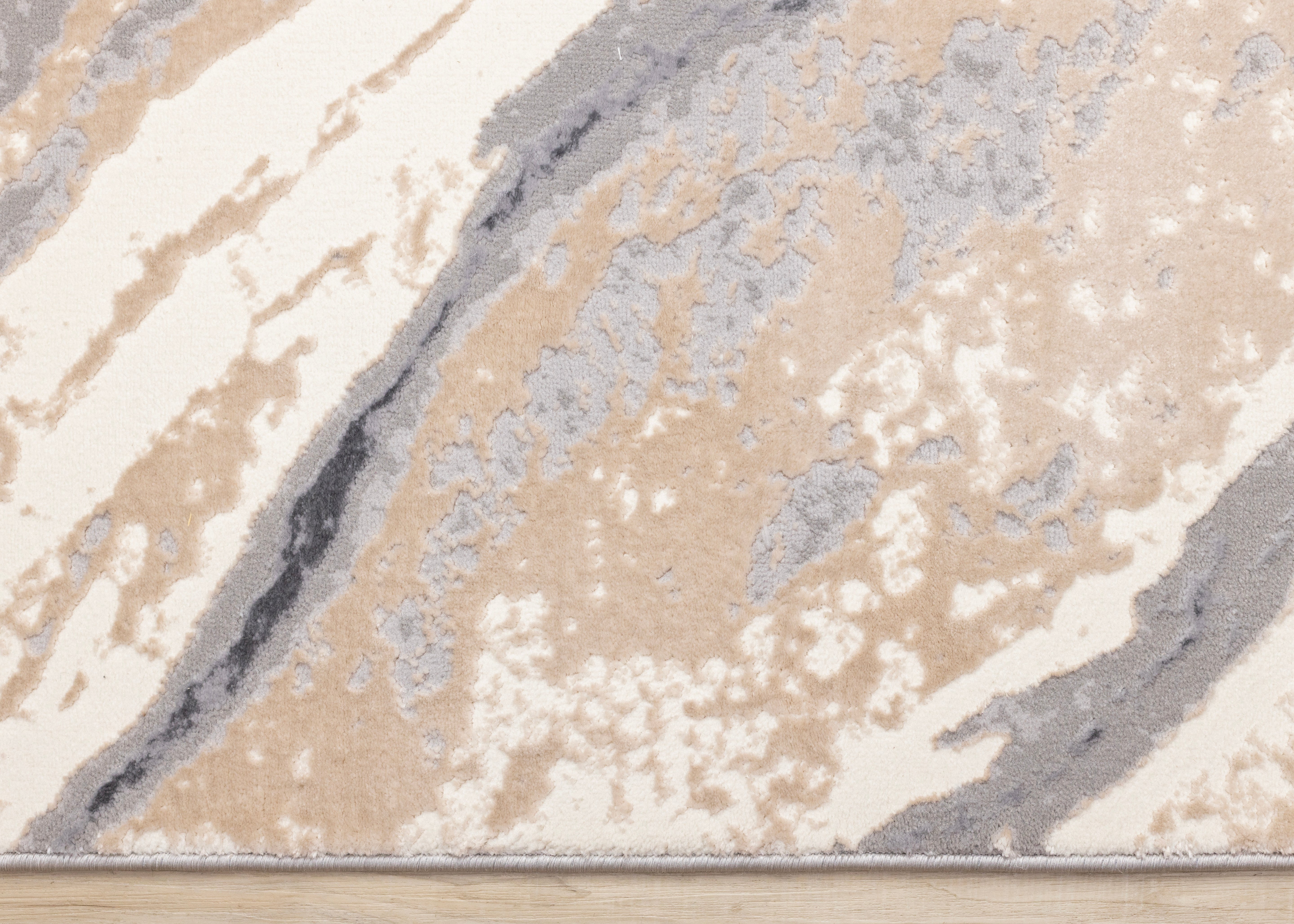 Emory Taupe Grey Beige White Mineral Layered Rug