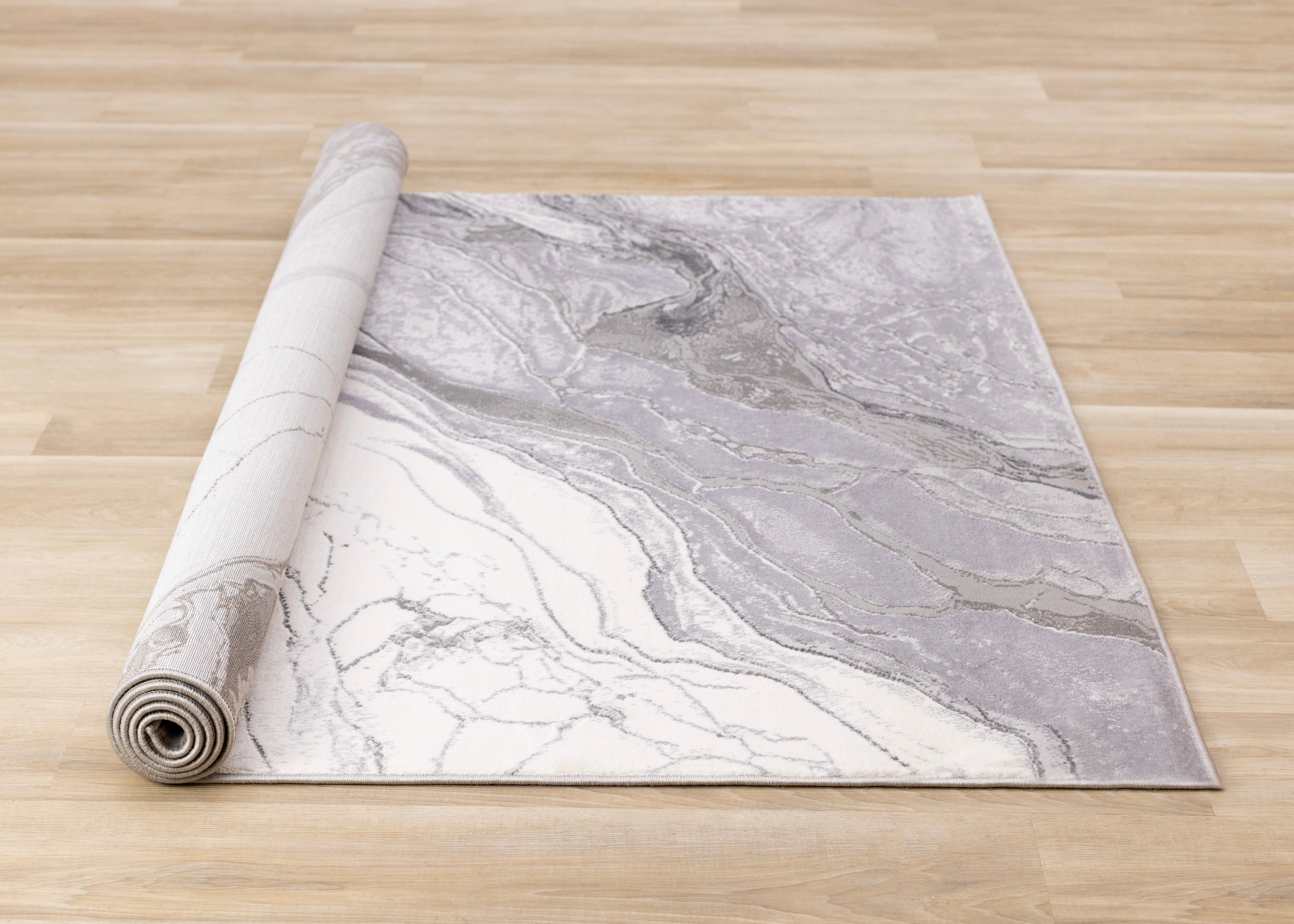 Emory Grey White Marble Design Rug