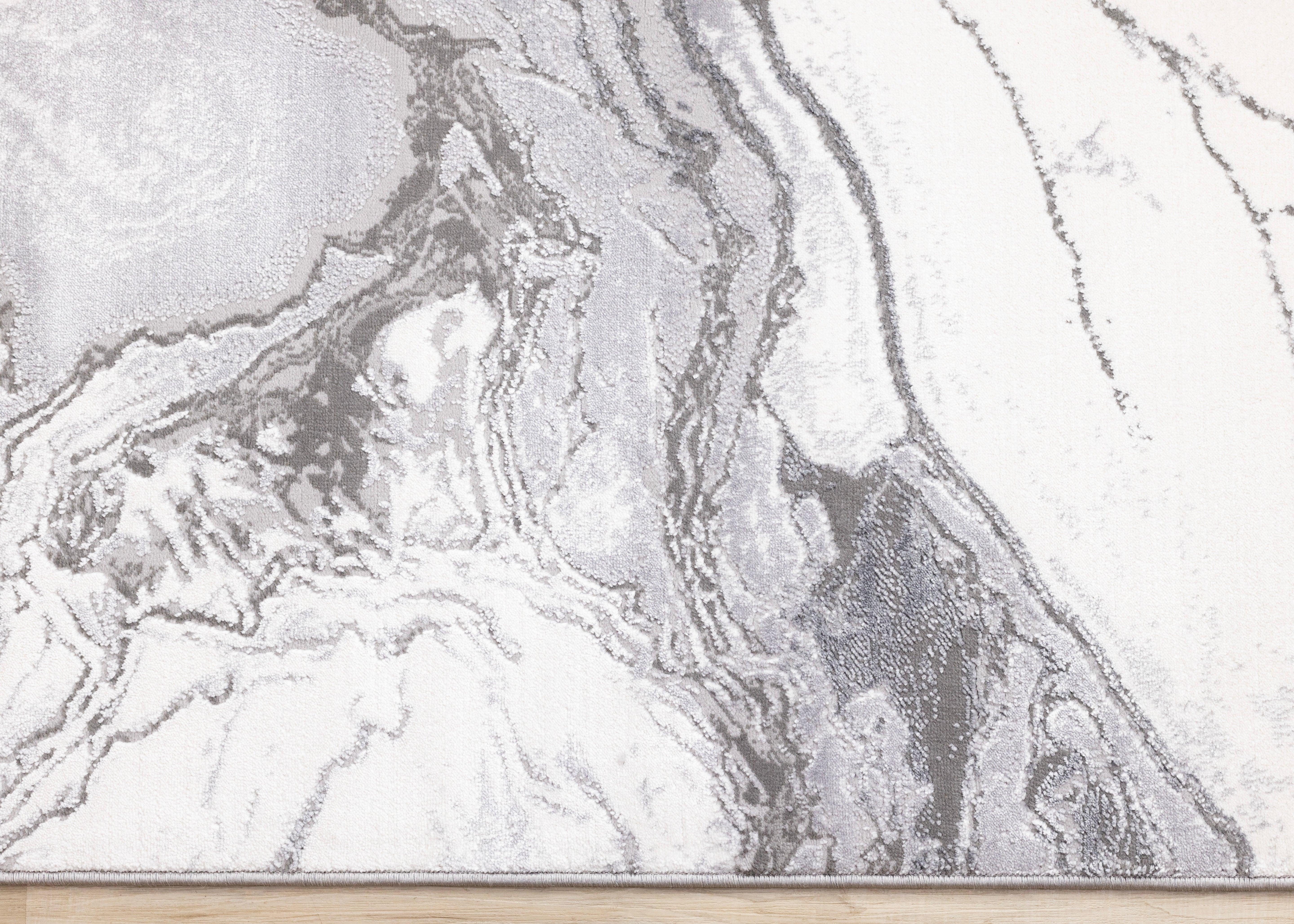 Emory Grey White Marble Design Rug