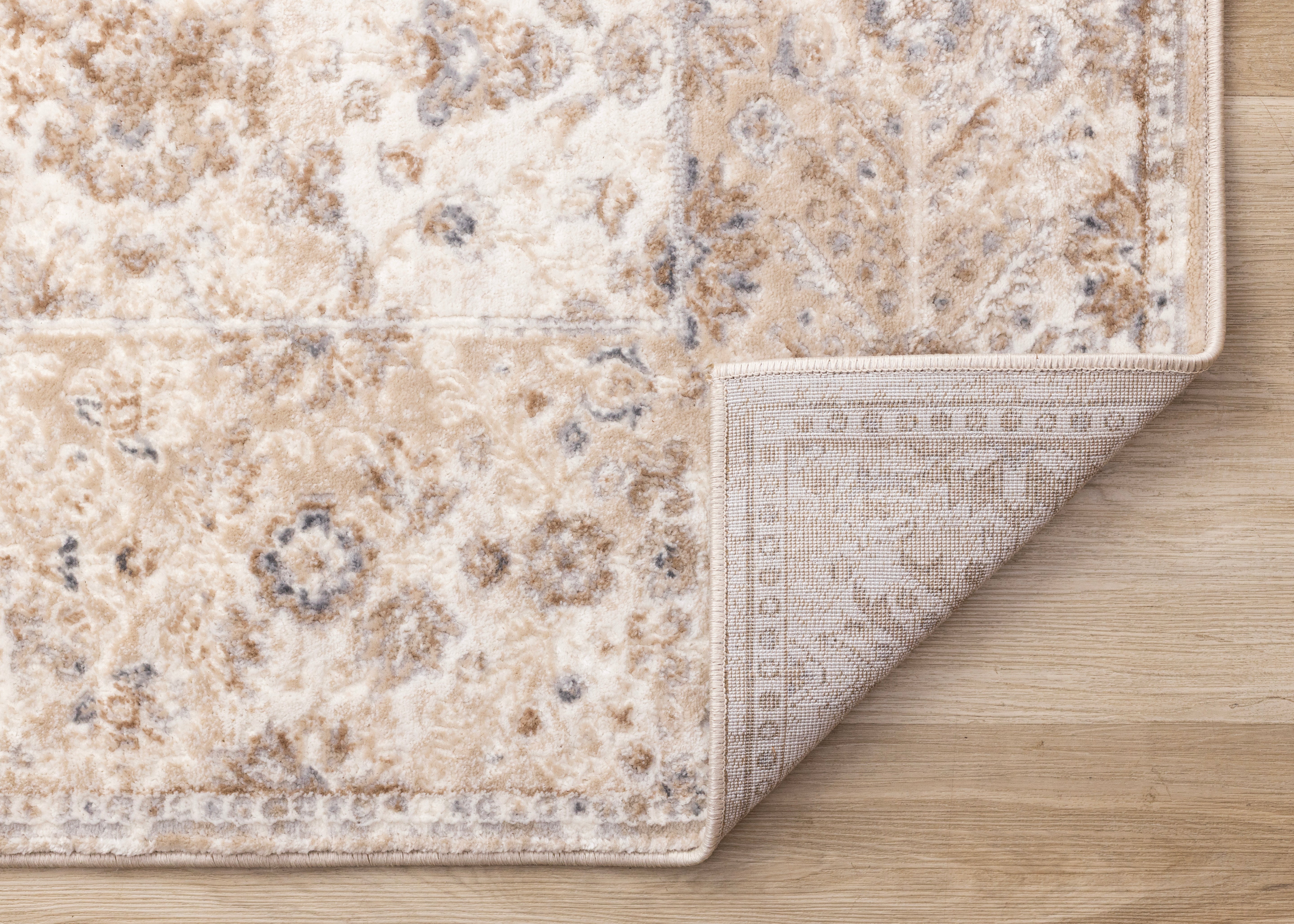 Emory Beige White Grey Elegant Classic Rug