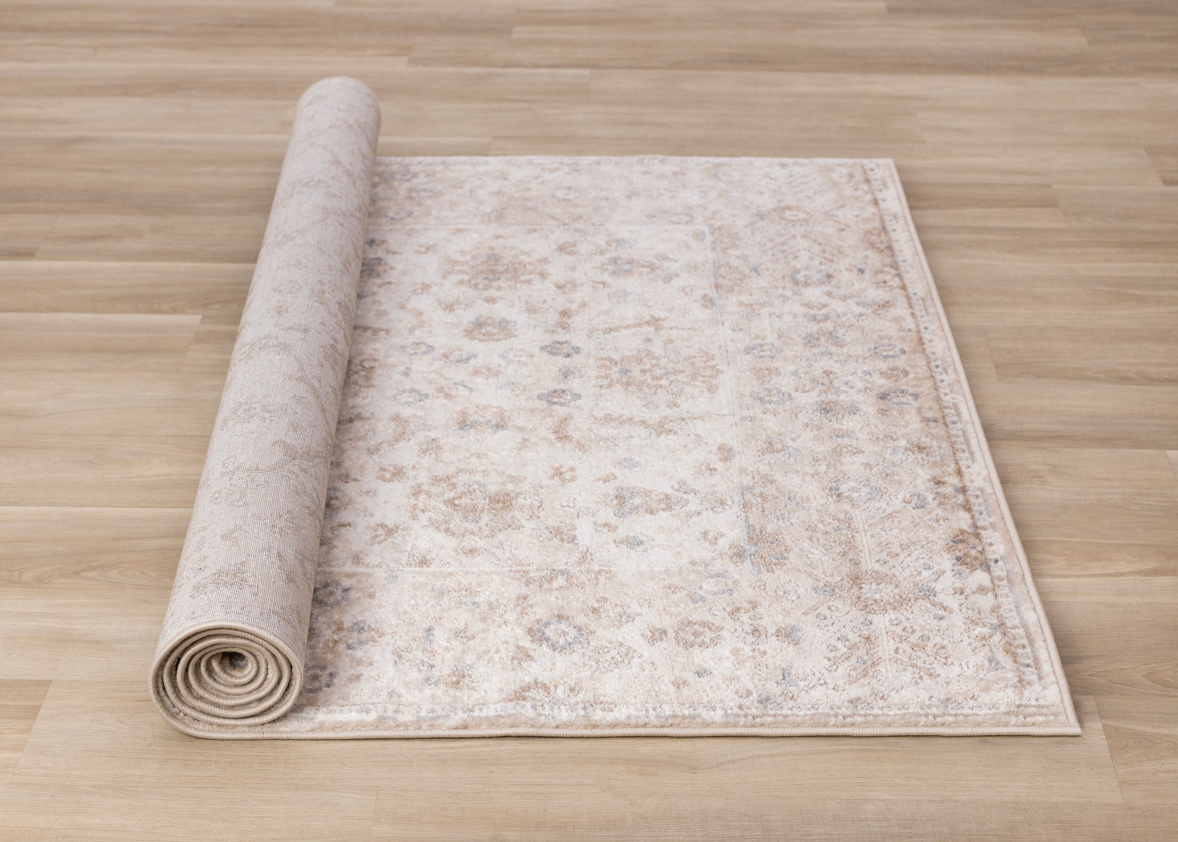 Emory Beige White Grey Elegant Classic Rug