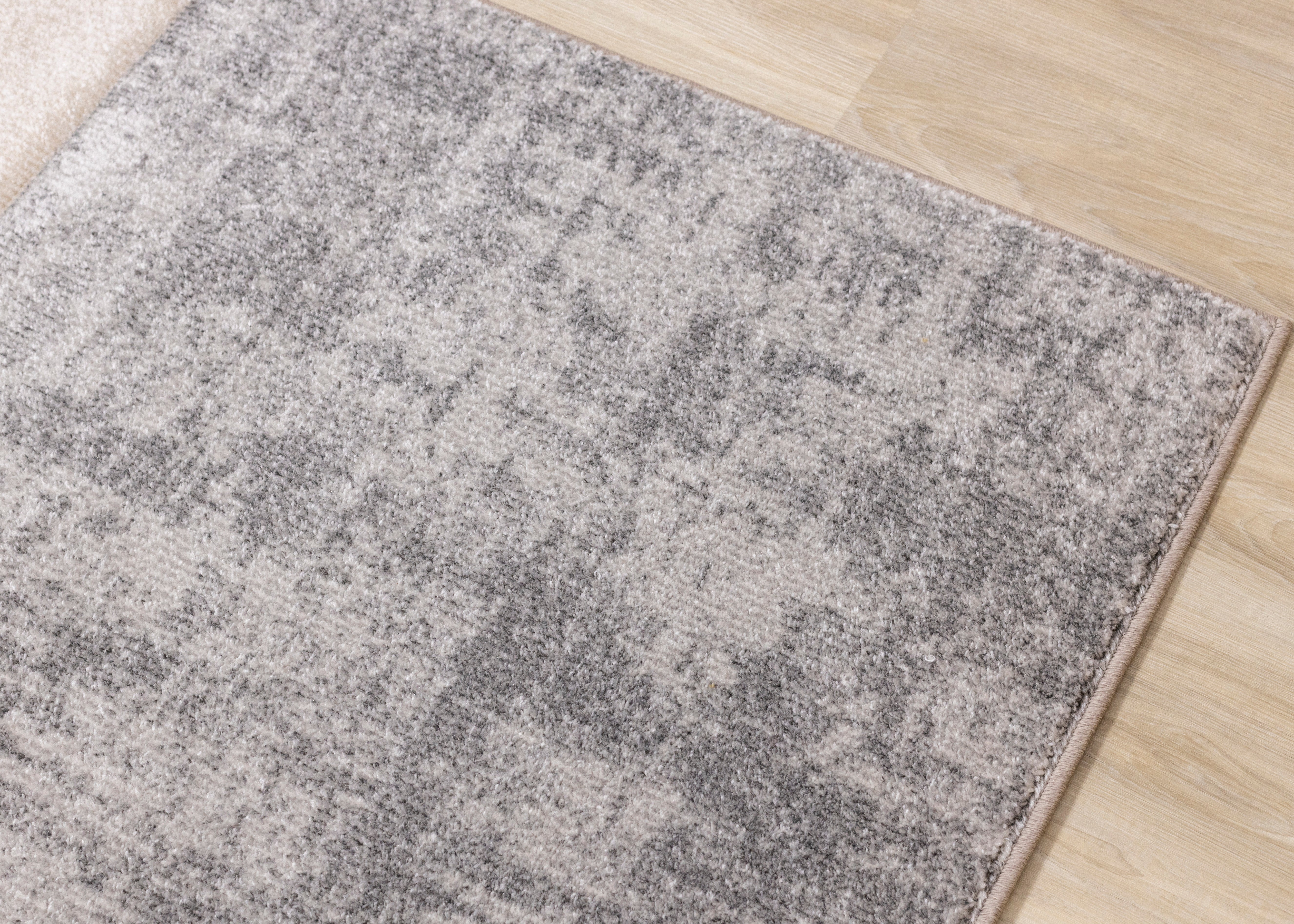 Folio Grey Beige Carved Triangular Pattern Rug