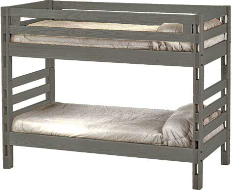 Ladder End Bunk Bed, Twin Over Twin, By Crate Designs. 4005