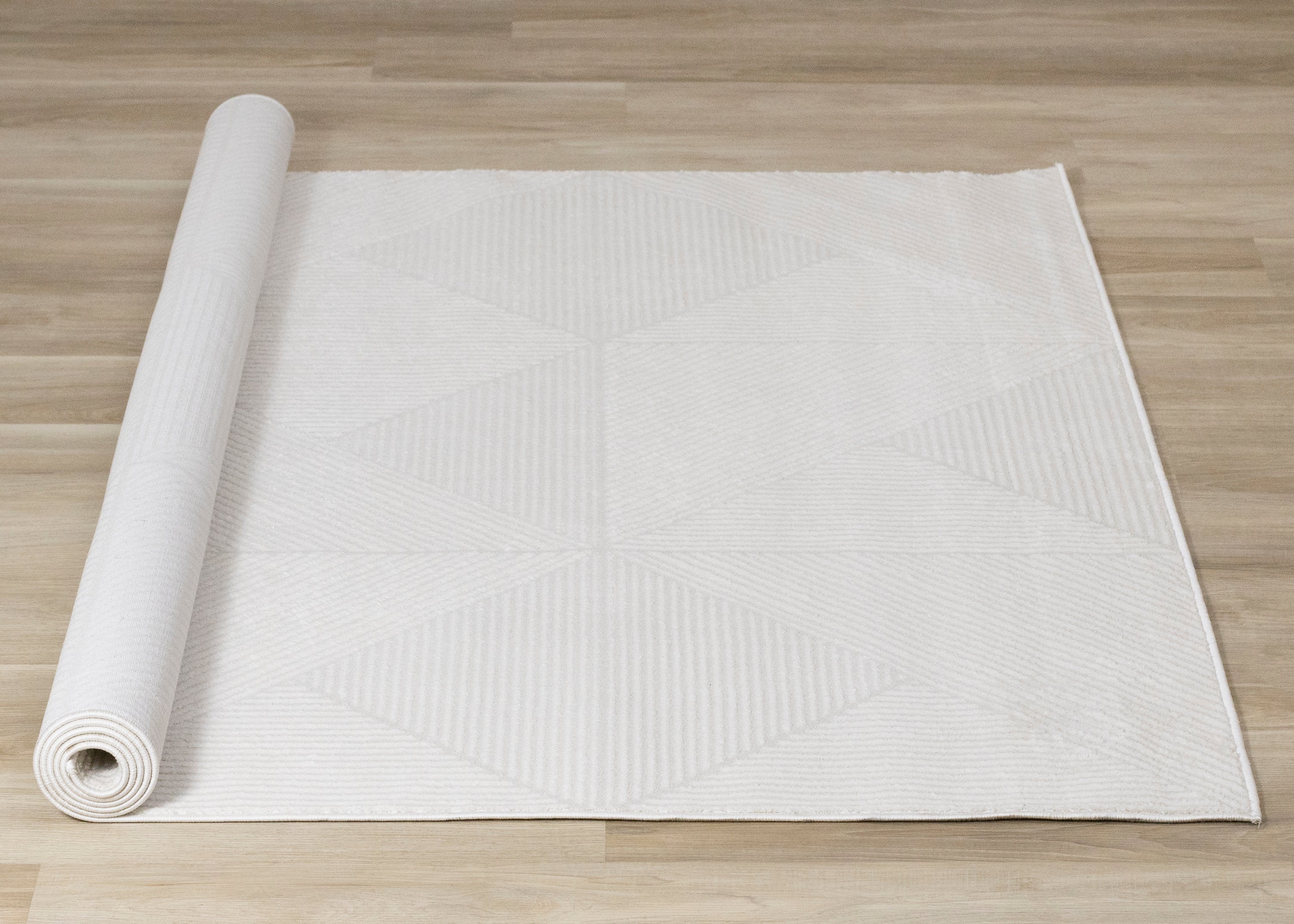 Hayden Light Cream Diamond Block Pattern Rug