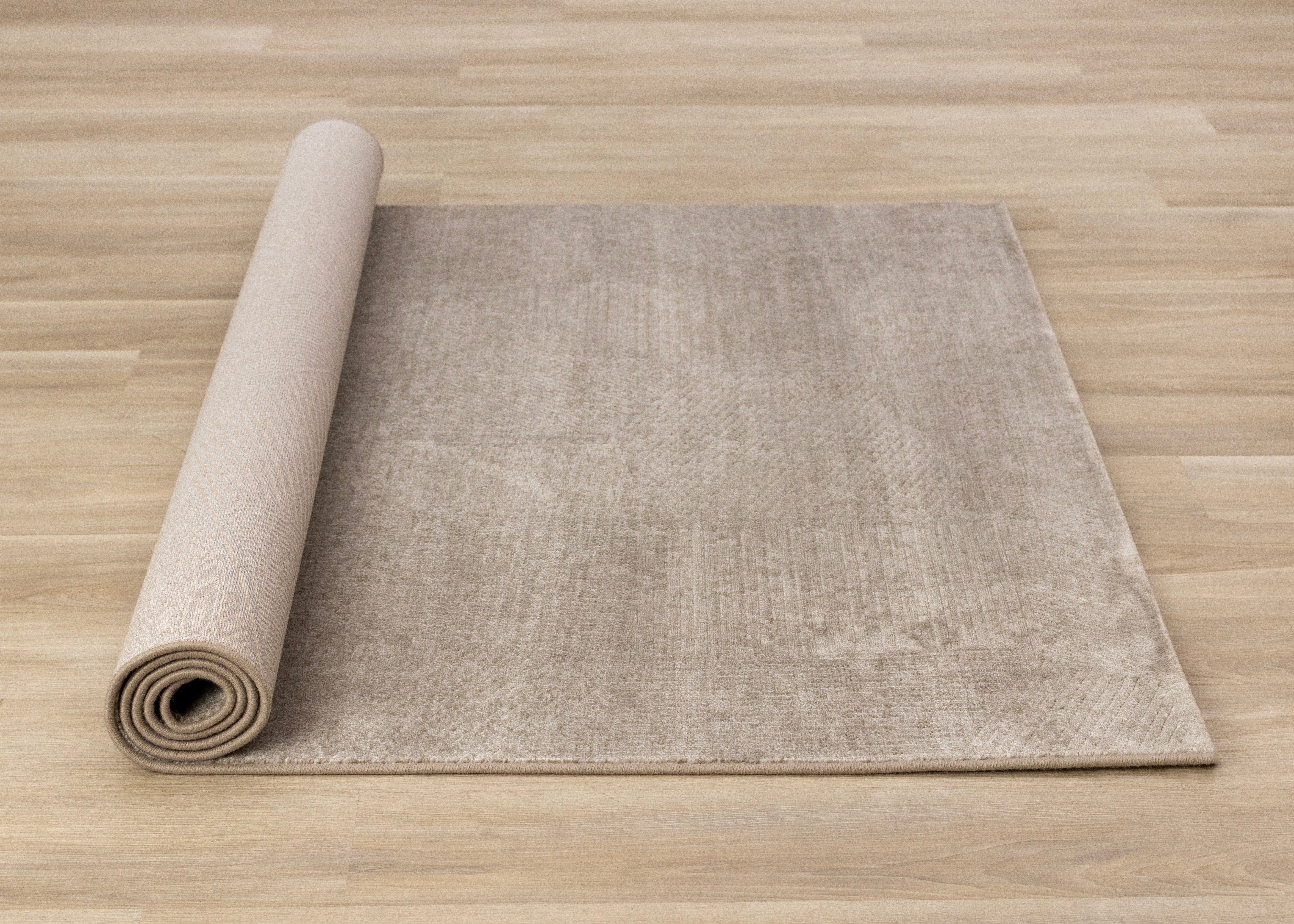 Himalaya Green Taupe Striped Geometric Shapes Rug