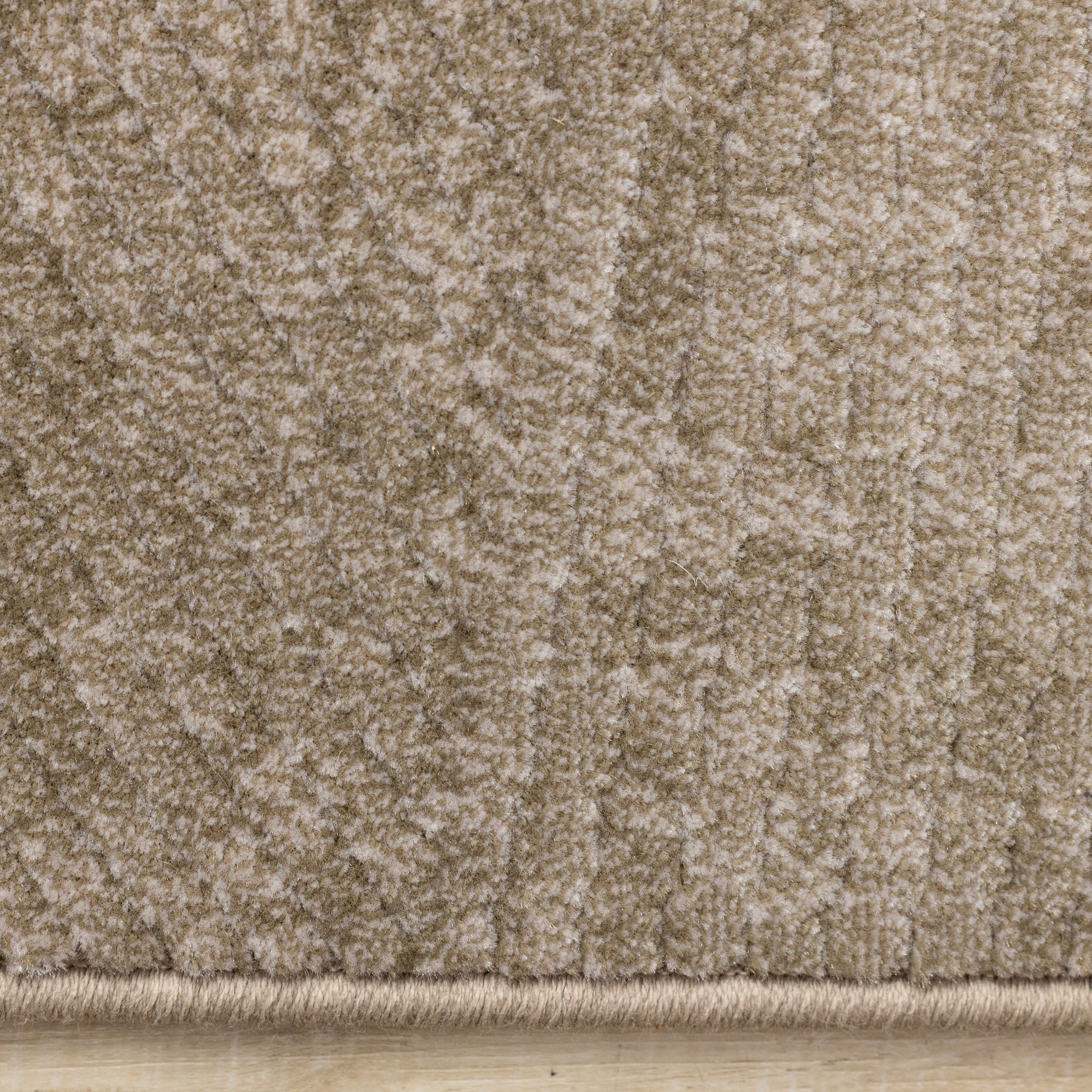 Himalaya Green Taupe Striped Geometric Shapes Rug