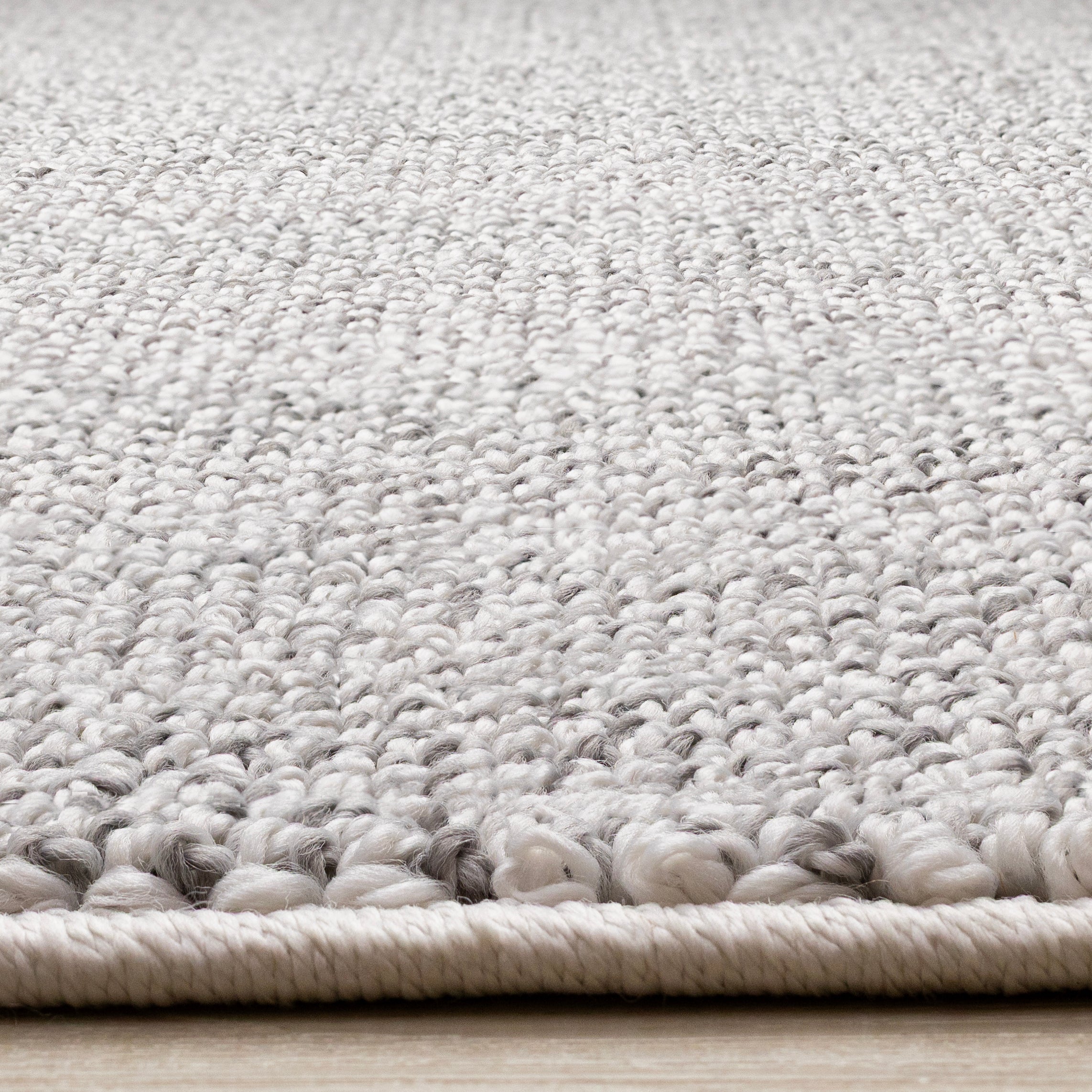 Inga Grey White High Loop Texture Rug