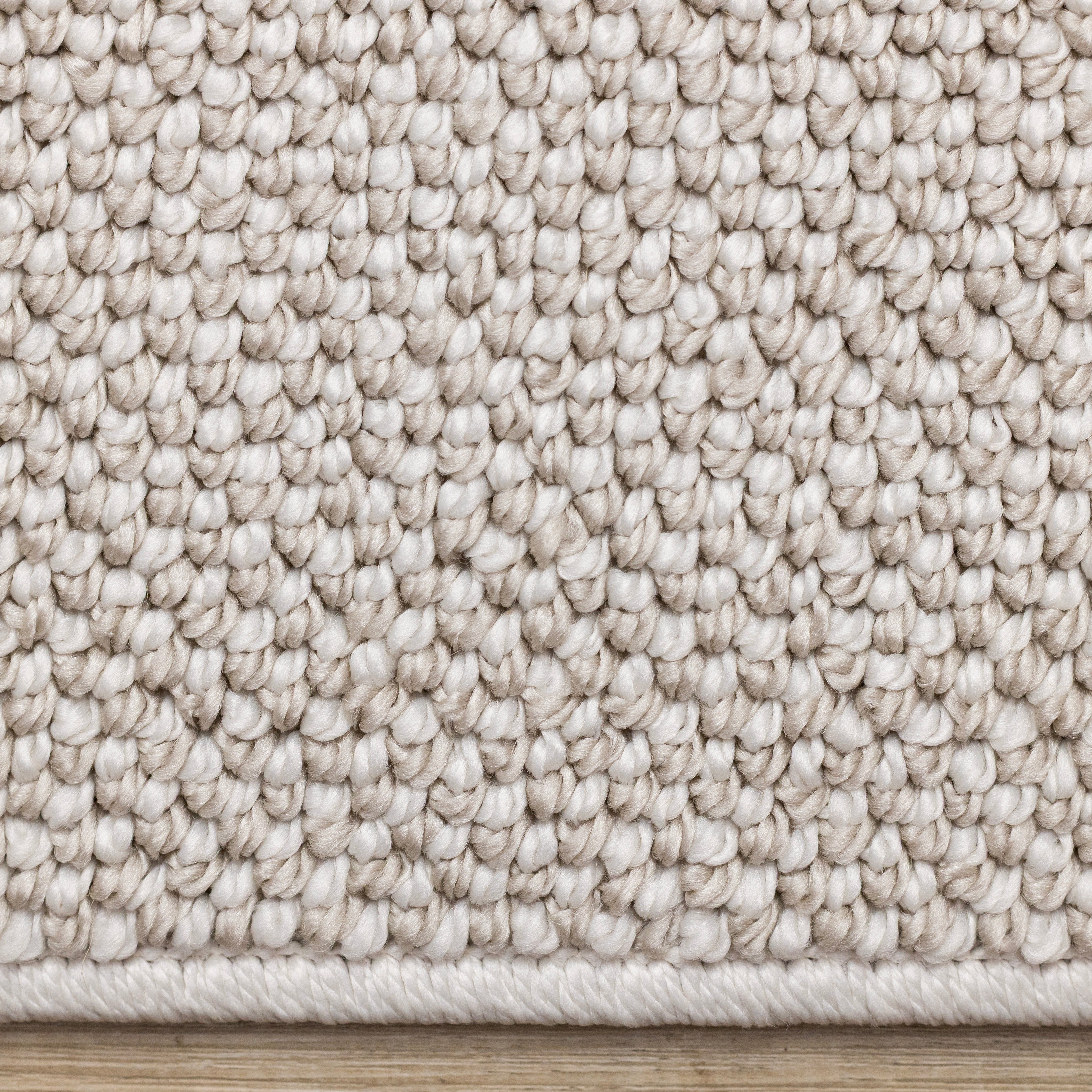 Inga White Taupe High Loop Texture Rug