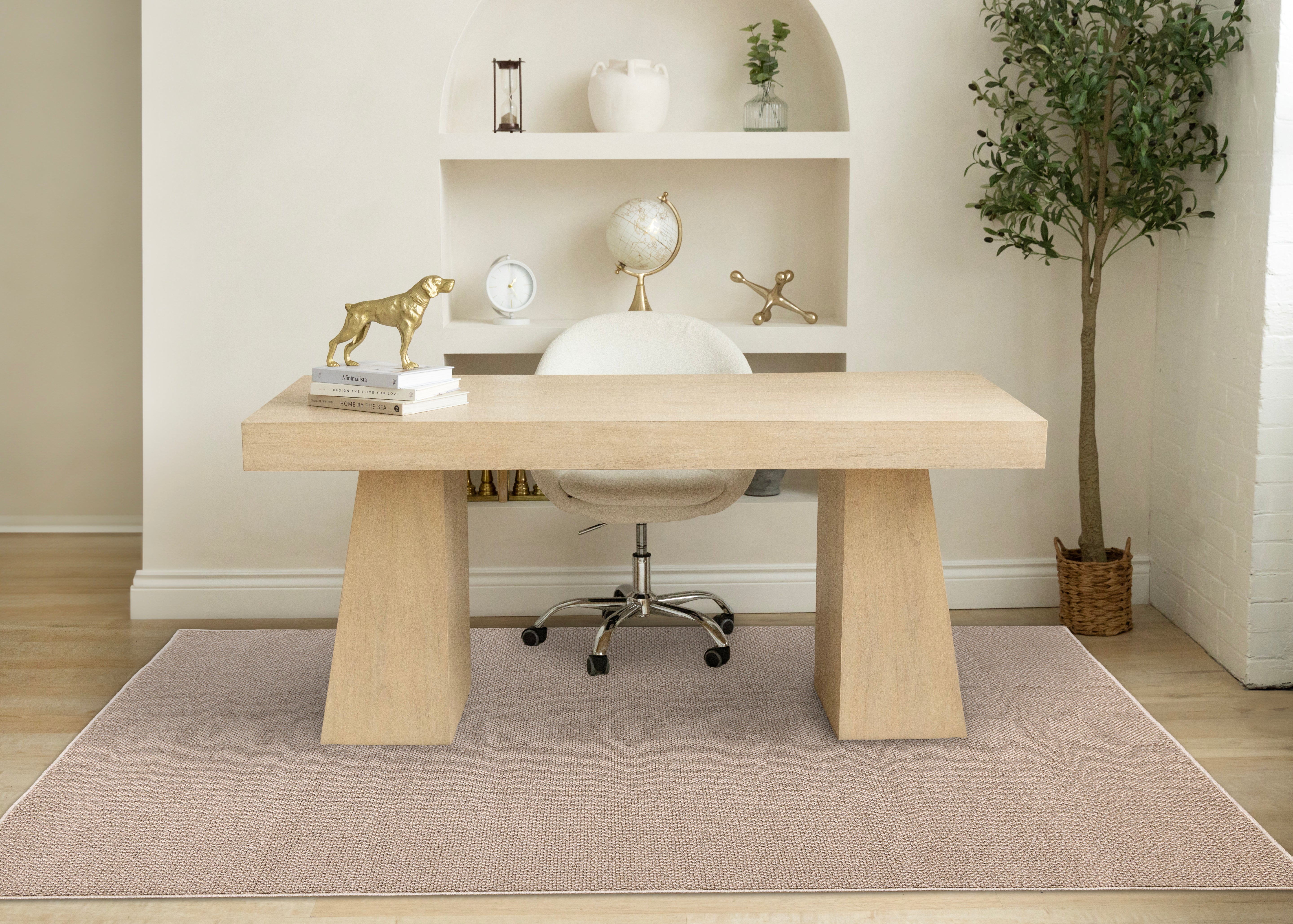 Inga Taupe White High Loop Texture Rug