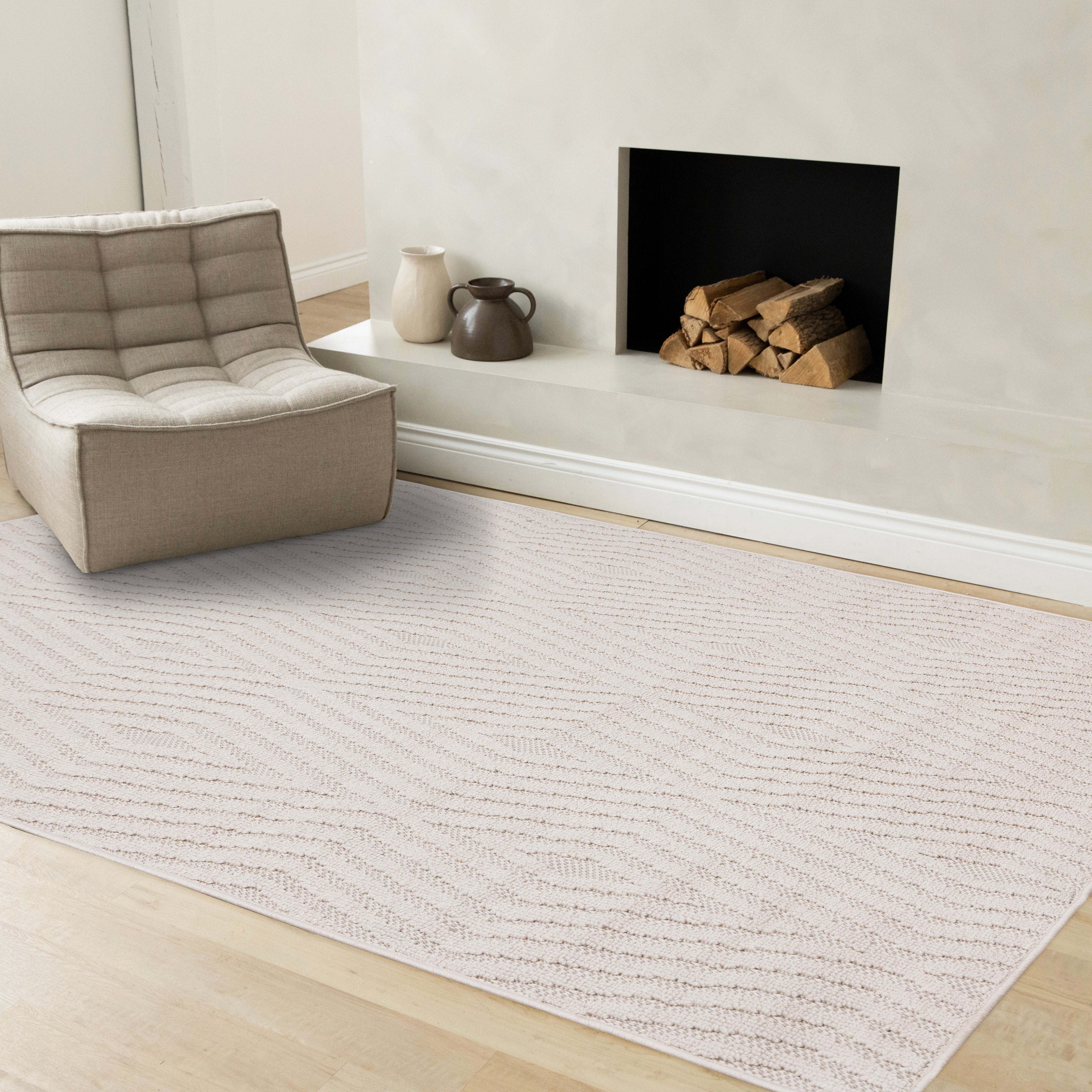Isla White Diamond Trellis Design Rug