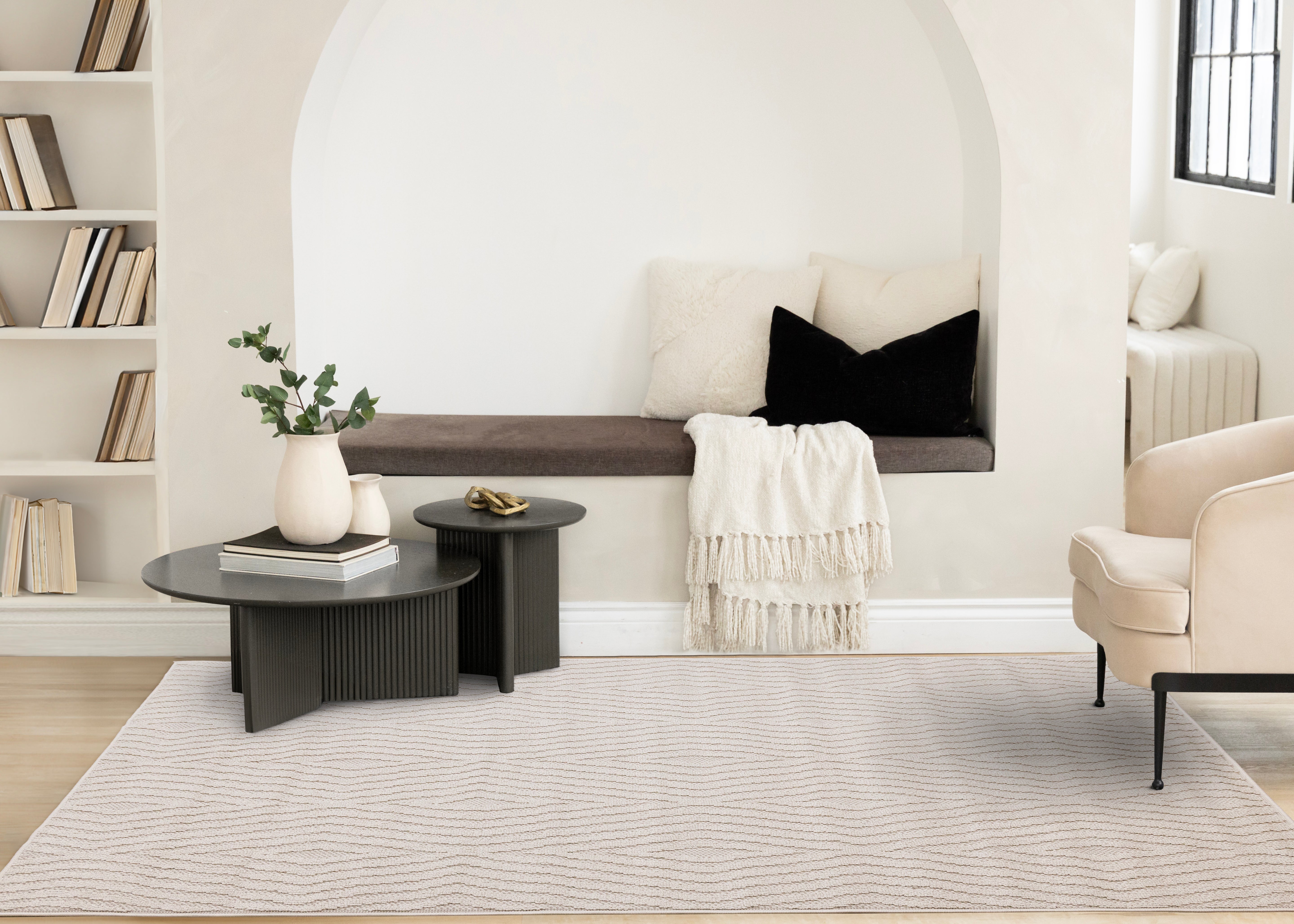 Isla White Diamond Trellis Design Rug